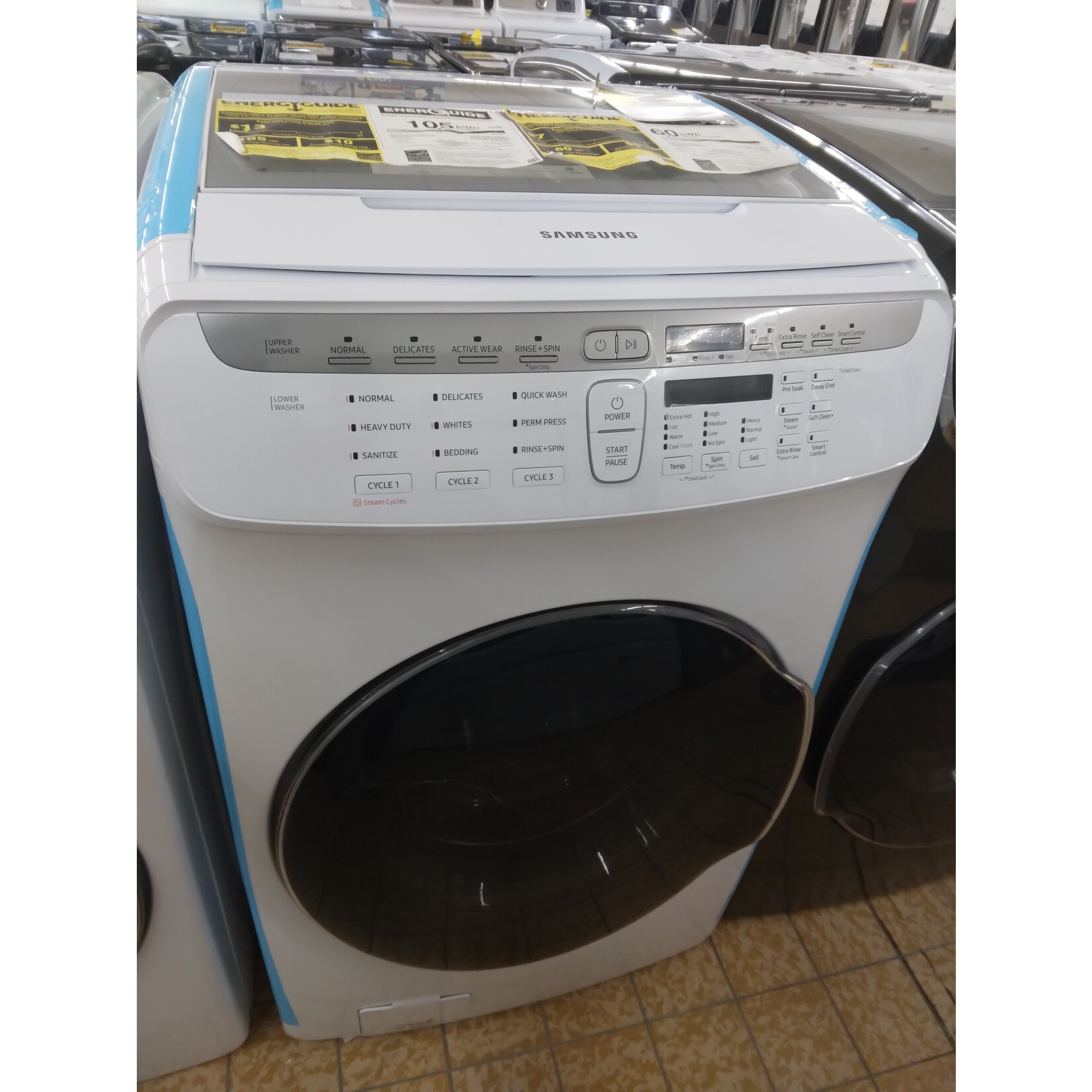 SAMSUNG WV55M9600AW Samsung 4.5 cf + 1.0 cf Flex Washer w/ Steam (White)