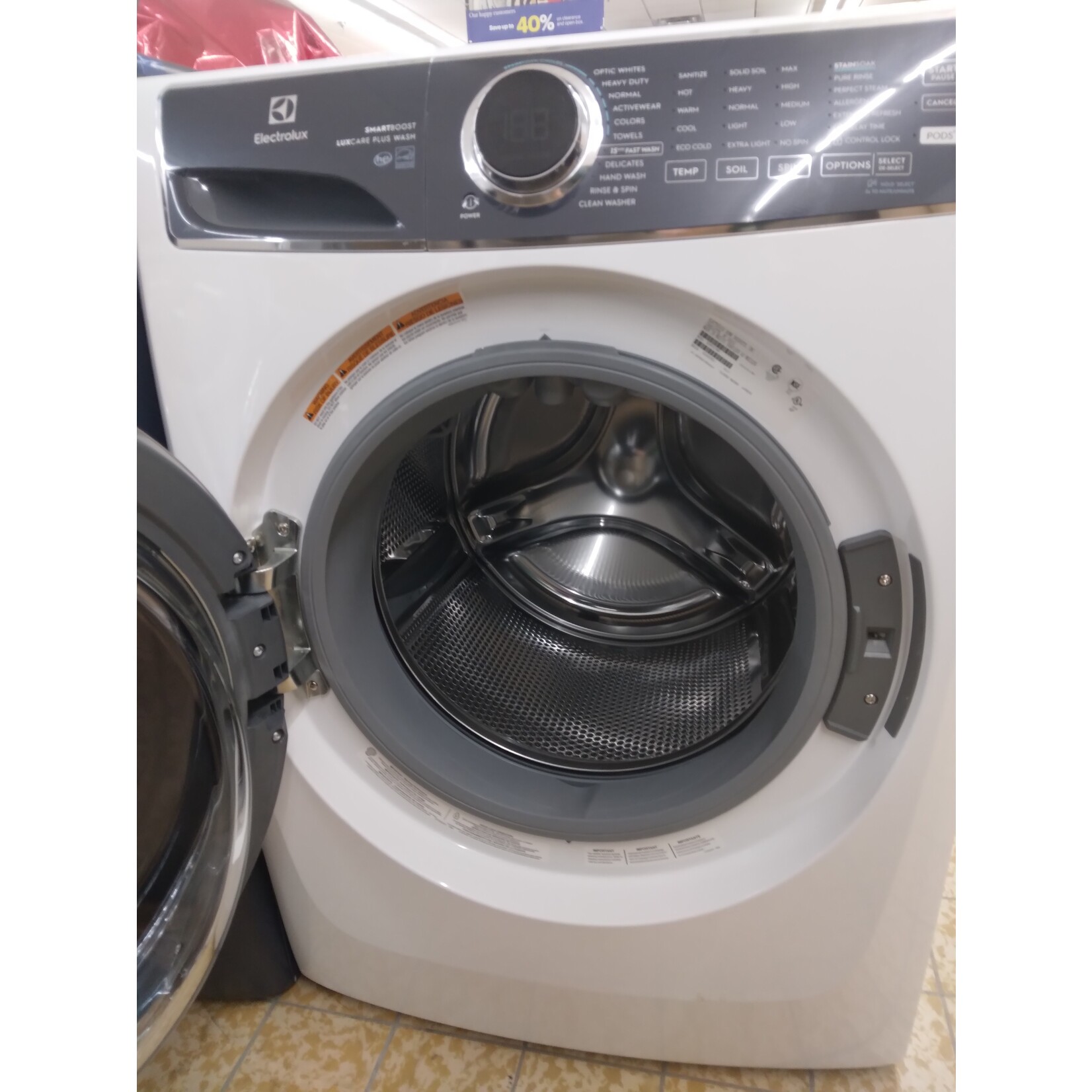 Electrolux #ELFW7637AW 27 in. W 4.5 cu. ft. Front Load Washer with SmartBoost, LuxCare Plus Wash System, Perfect Steam, ENERGY STAR in White
