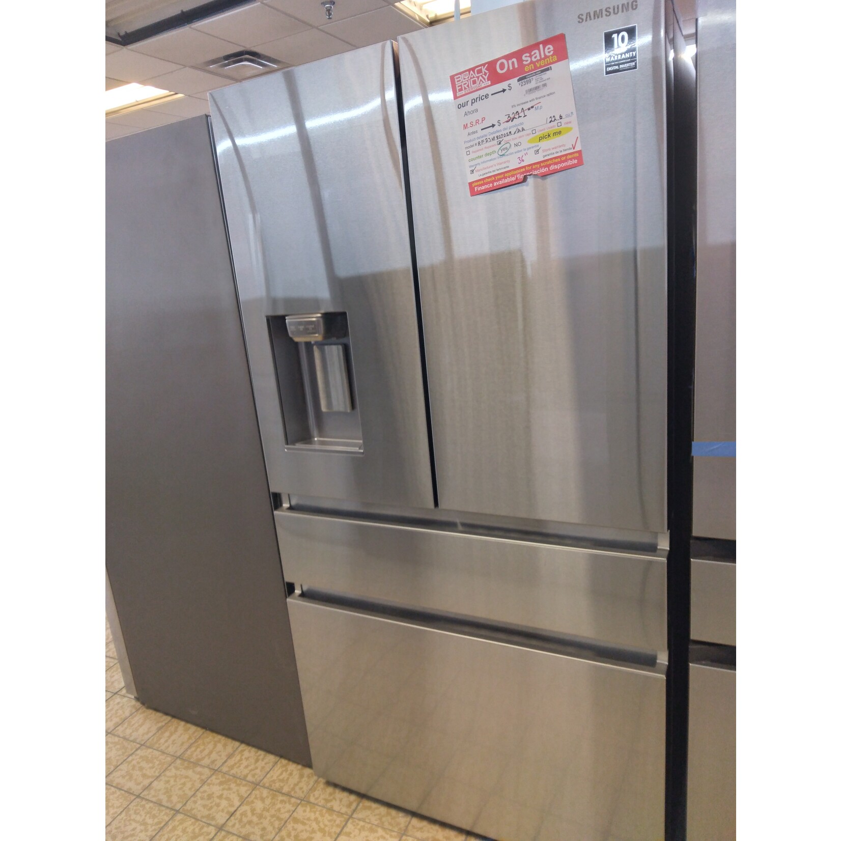SAMSUNG RF23M8070SR Samsung FDR-4DR, All-Recessed I&W Disp. Refrigerator