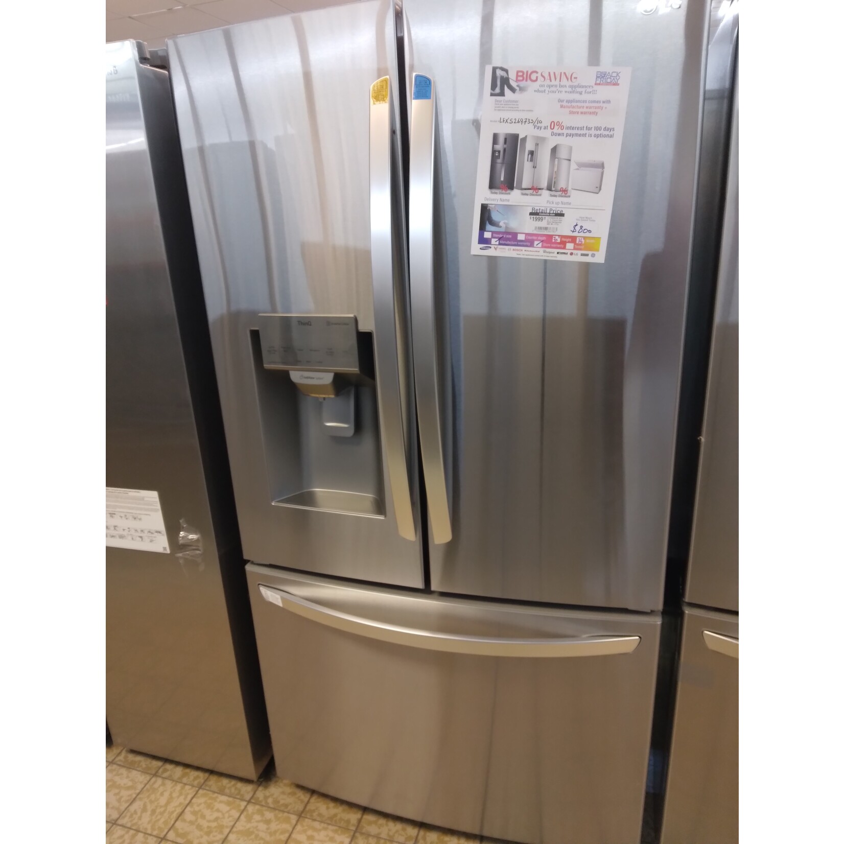 LG Electronics #*LFXS26973S 26.2 cu. ft. French Door Smart Refrigerator with Wi-Fi Enabled in Black Stainless Steel