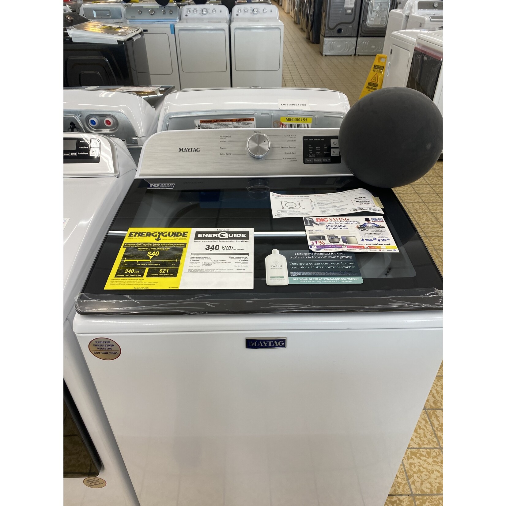Maytag #*MVW6230HW Maytag 4.7 cu. ft. Smart Capable White Top Load Washing Machine with Extra Power Button and Deep Fill Option