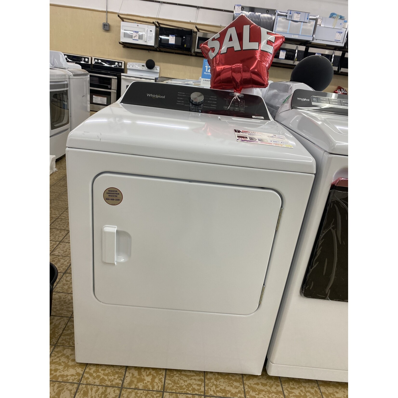 Whirlpool WED5050LW Whirlpool  7-cu ft Steam Cycle Electric Dryer (White)