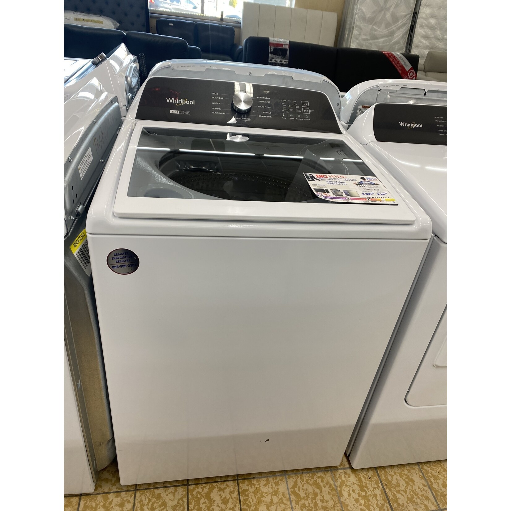 Whirlpool #*WTW5057LW  - Whirlpool 4.7 / 4.8 cu. ft. Top Load Washer with 2 in 1 Removable Agitator in White