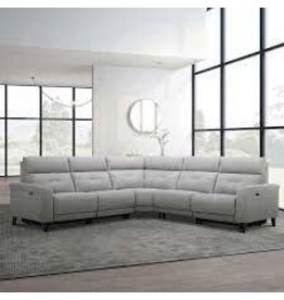 GILMAN CREEK FURNITURE Trower 5-piece Fabric Power Reclining Sectional with Power Headrests
