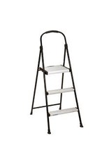 COSCO COSCO 3-Step Folding Step Stool with Rubber Hand Grip, 8 Ft. 10 in. Max Reach (Black)