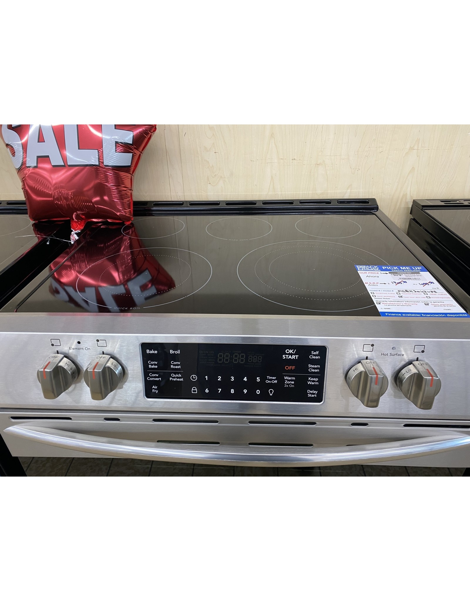 FRIGIDAIRE CK FGEH3047VF 30 in. 5.4 cu. ft. Front Control Electric Range with Air Fry in Stainless Steel