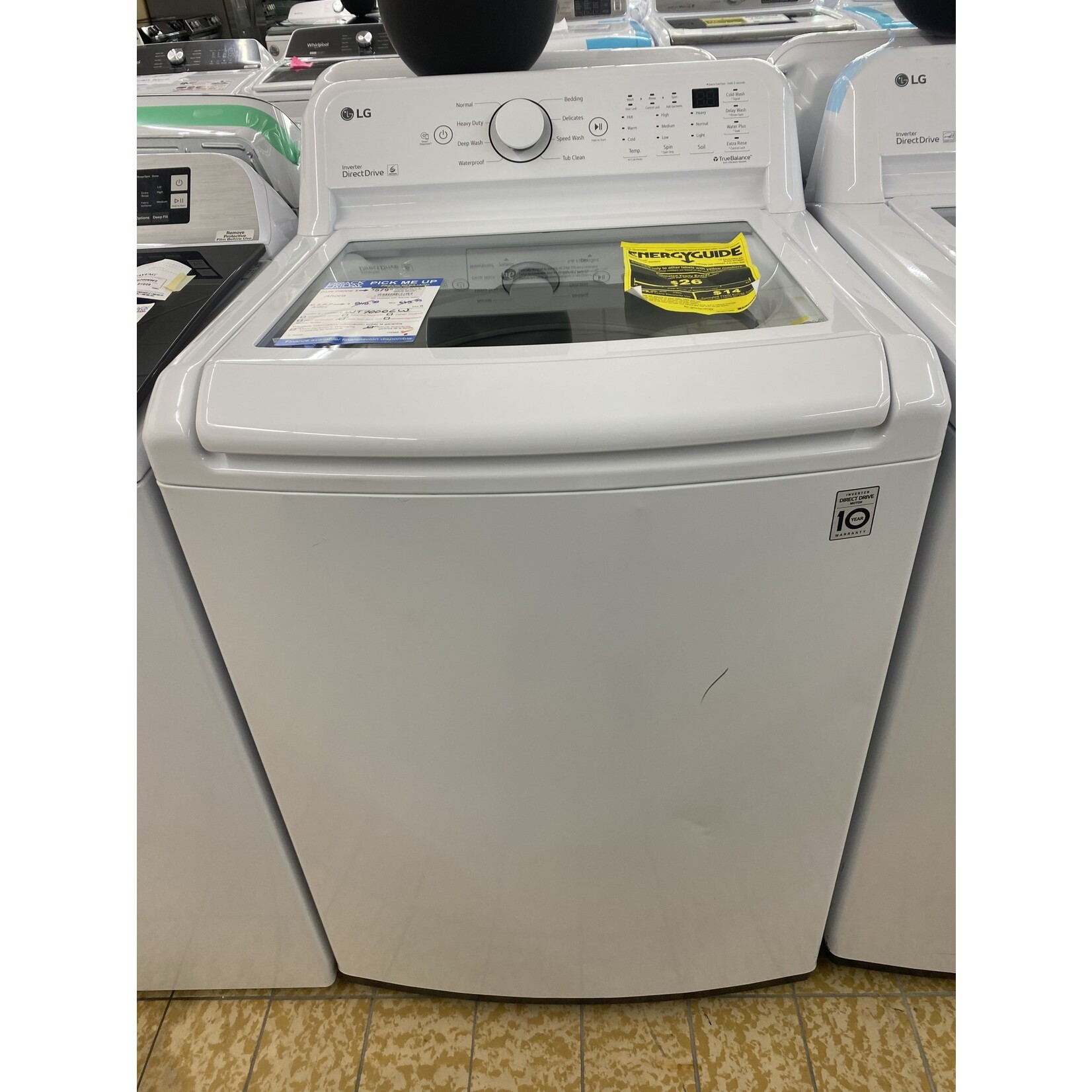 LG #WT7000CW - LG 4.5 cu. ft. Ultra Large Capacity Top Load Washer with Impeller & TurboDrum™ Technology
