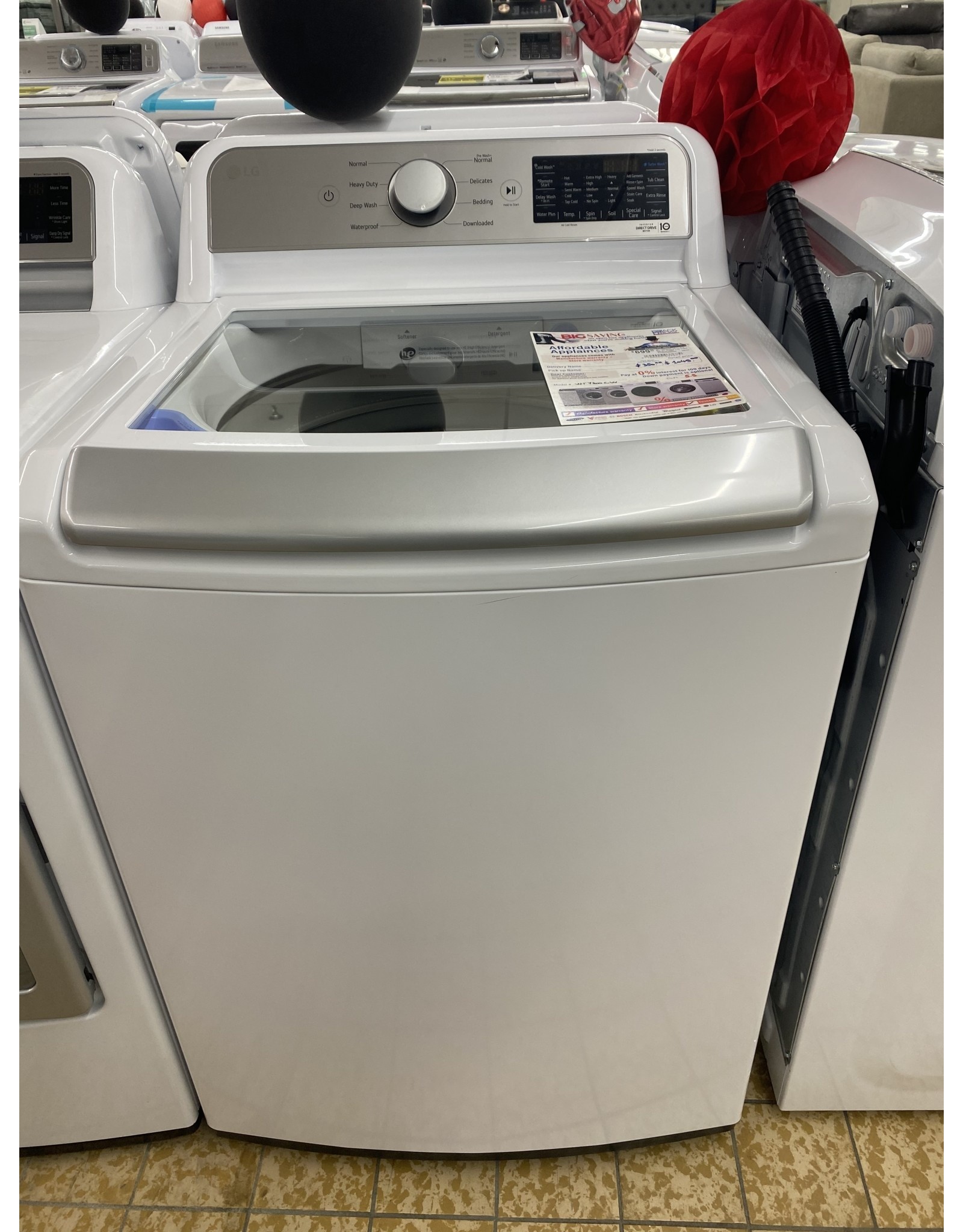 LG Electronics WT7400CW LG - 5.5 Cu. Ft. Smart Top Load Washer with TurboWash3D - White