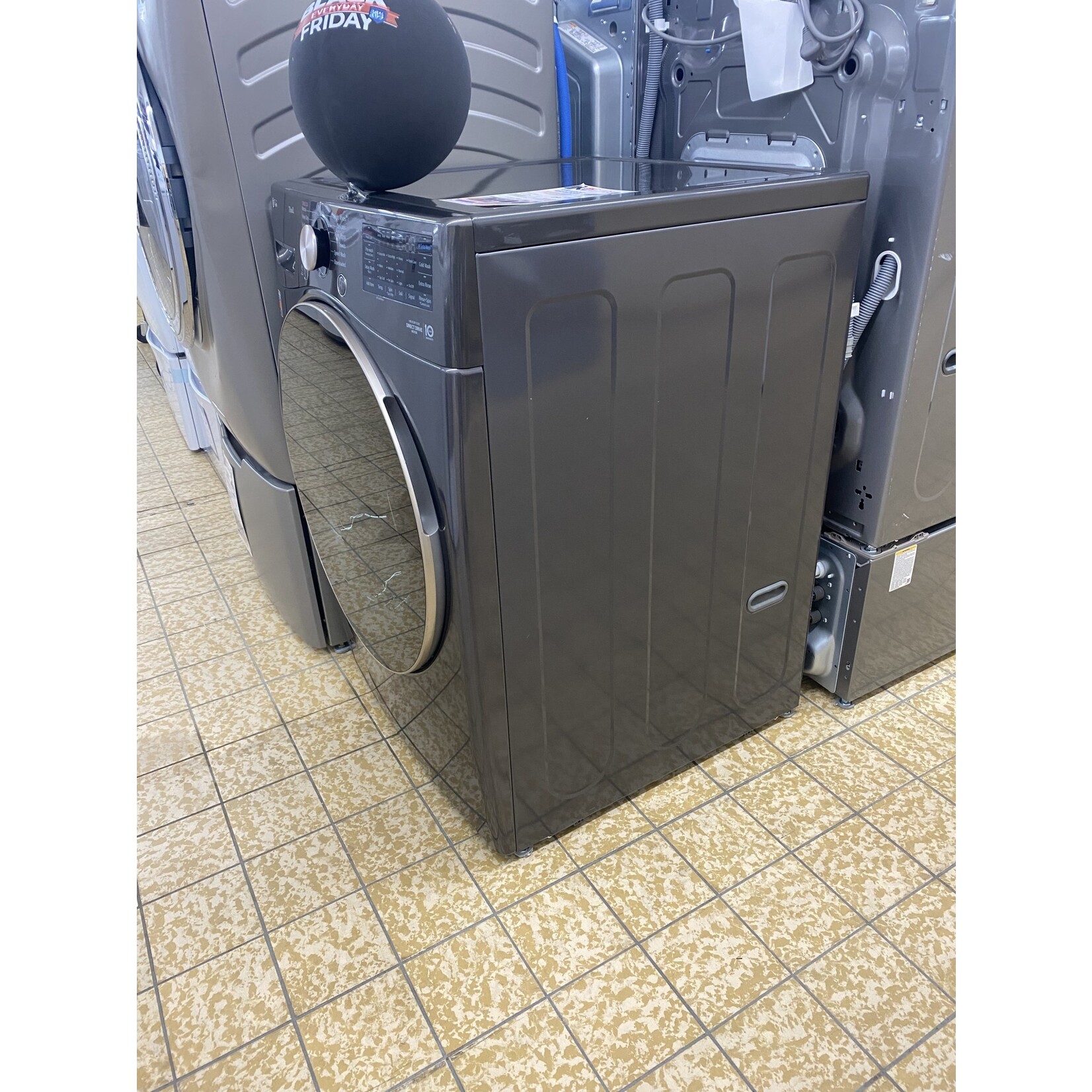 LG #WM4000HBA 27 in. 4.5 cu. ft. Black Steel Ultra Capacity Front Load Washing Machine with TurboWash360