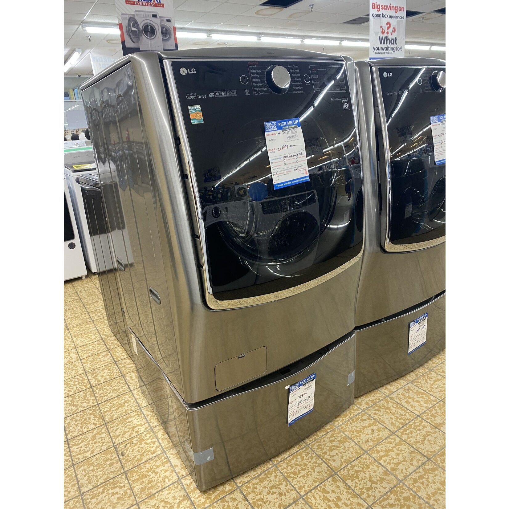 LG Electronics #*WM9000HVA 5.2 cu. ft. High Efficiency Mega Capacity Smart Front Load Washer with TurboWash & Wi-Fi in Graphite Steel, ENERGY STAR