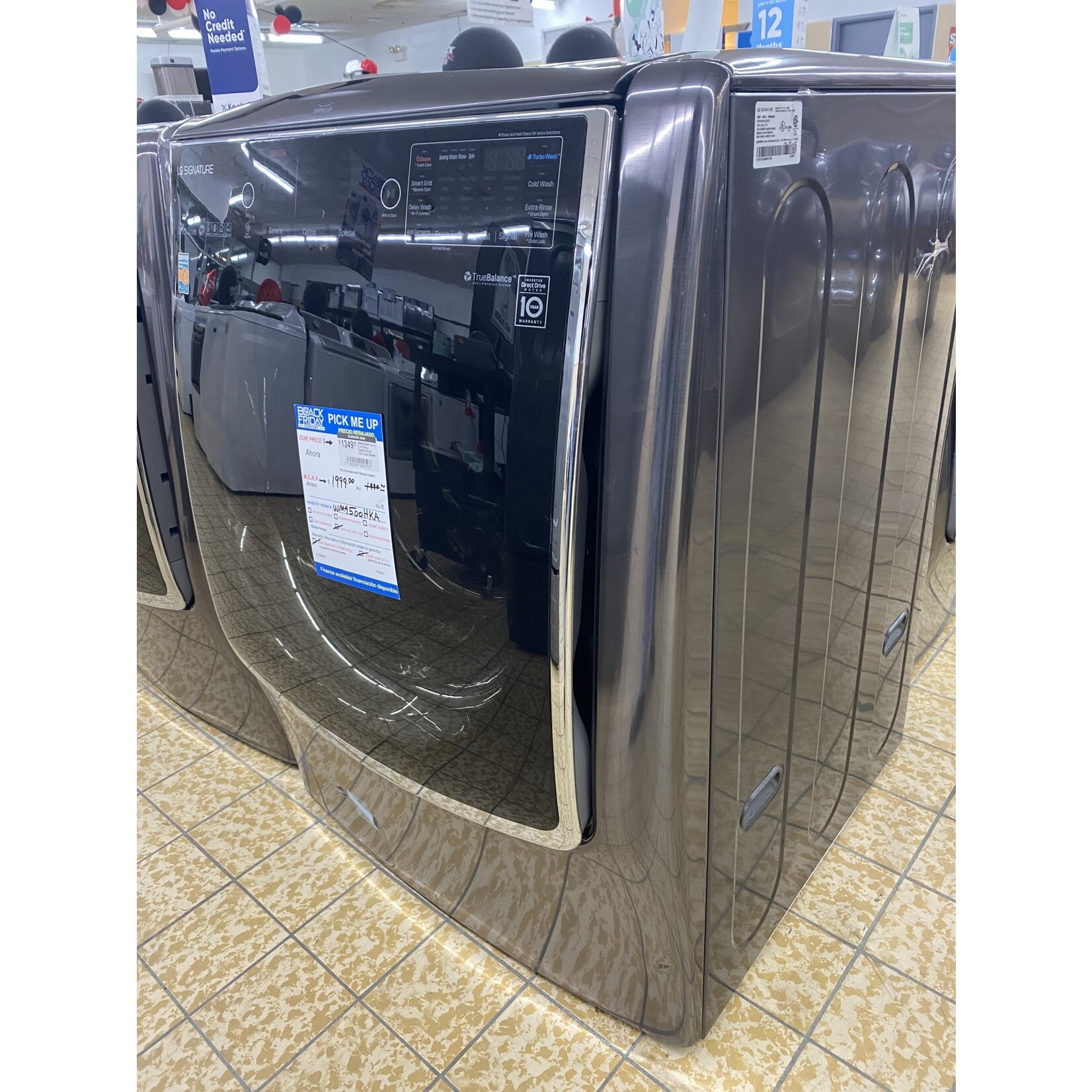 LG Electronics #*WM9500HKA 5.8 cu. ft. HE Mega Capacity Smart Front Load Washer with TurboWash & Steam in Black Stainless Steel, ENERGY STAR