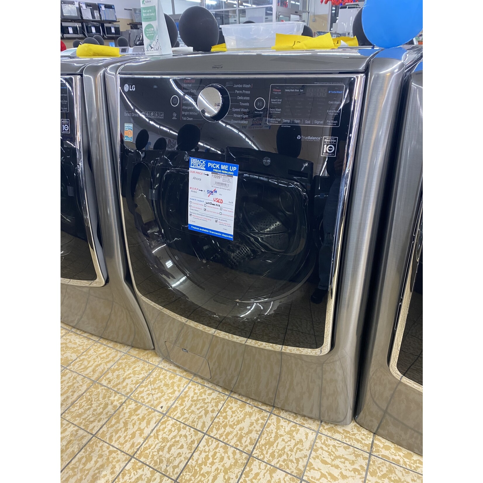 LG Electronics WM9000HVA /1118 5.2 cu. ft. High Efficiency Mega Capacity Smart Front Load Washer with TurboWash & Wi-Fi in Graphite Steel, ENERGY STAR