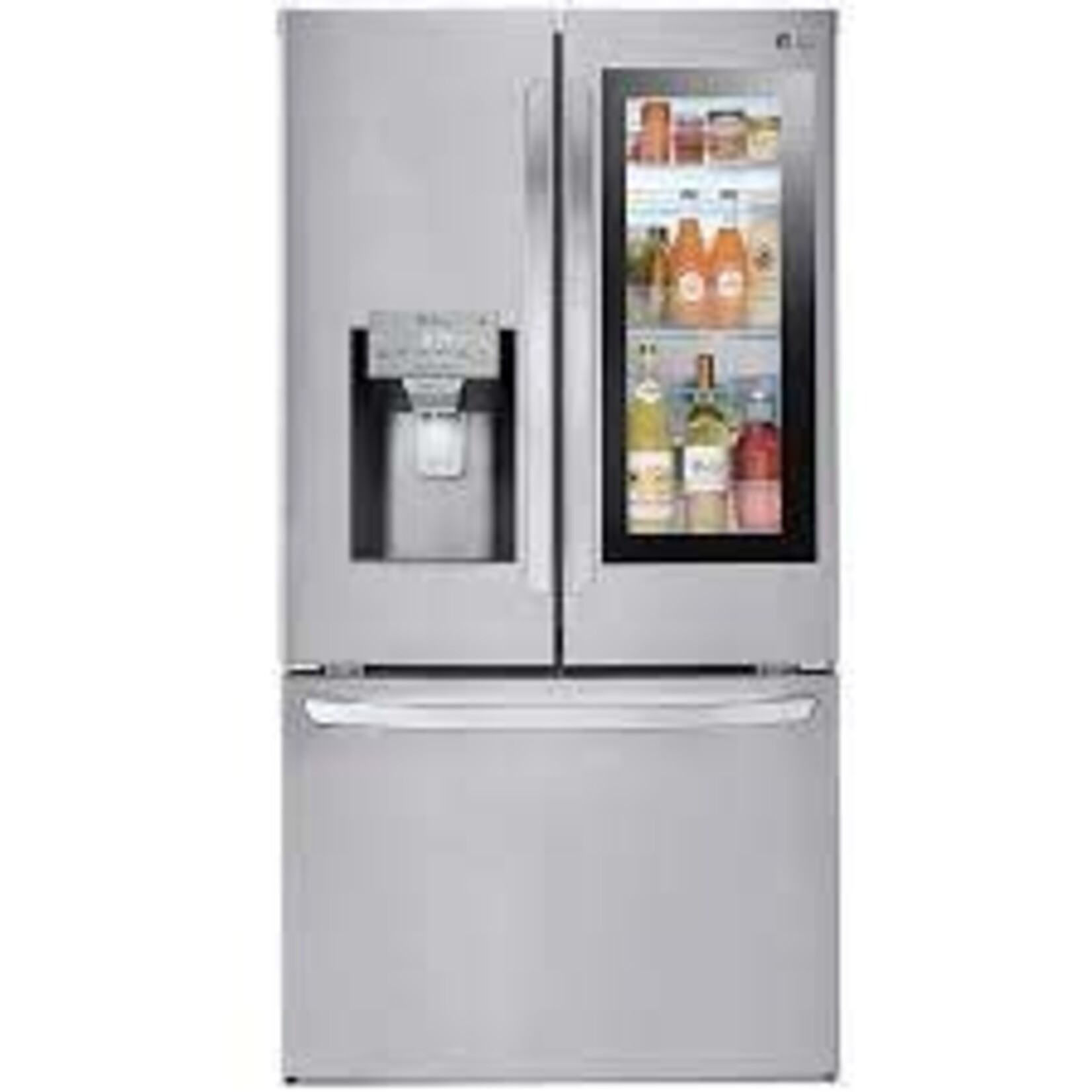 LG Electronics #Dent CK LFXS28596S 28 cu. ft. 3 Door French Door Smart Refrigerator with InstaView Door-in-Door in PrintProof Stainless Steel