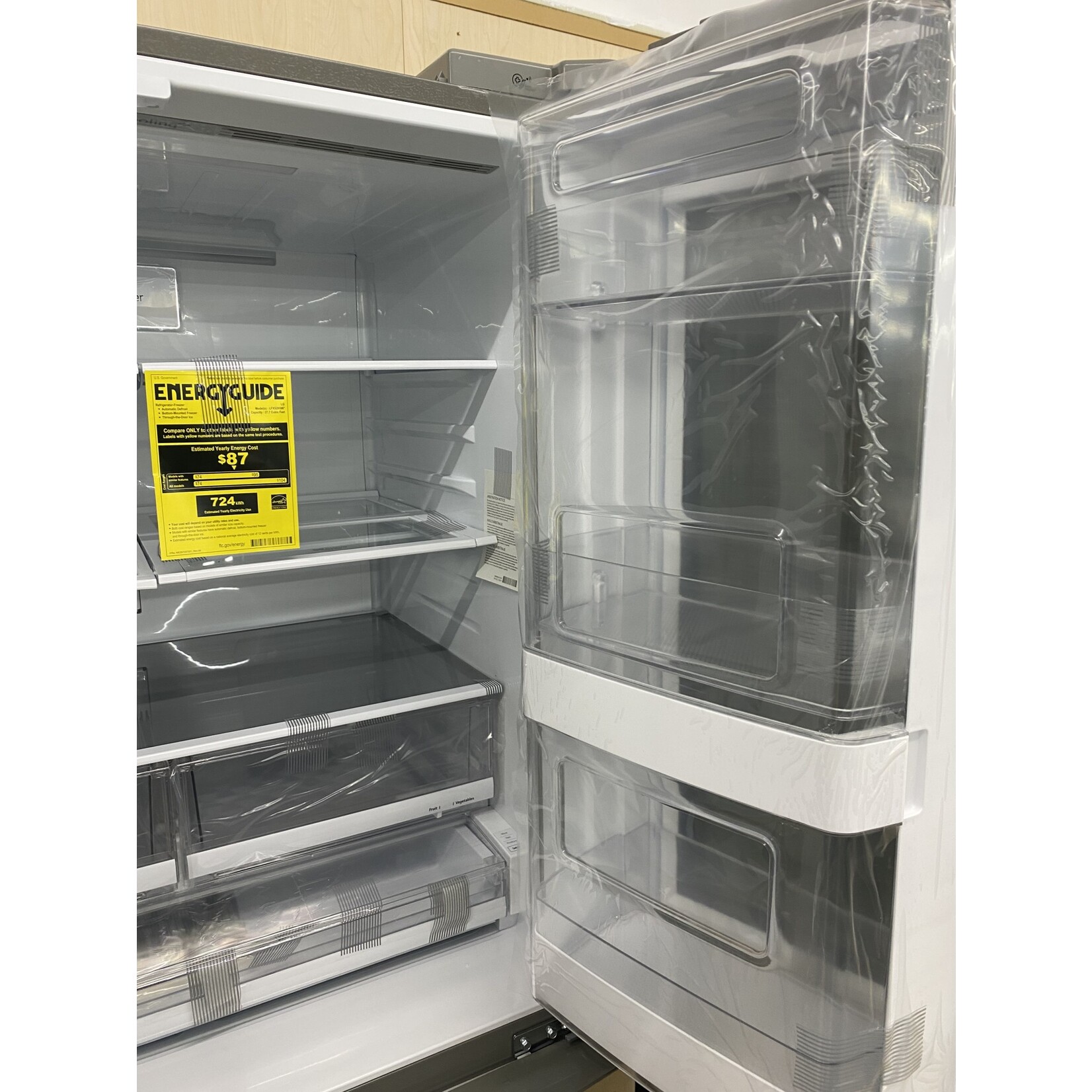 LG Electronics #Dent CK LFXS28596S 28 cu. ft. 3 Door French Door Smart Refrigerator with InstaView Door-in-Door in PrintProof Stainless Steel