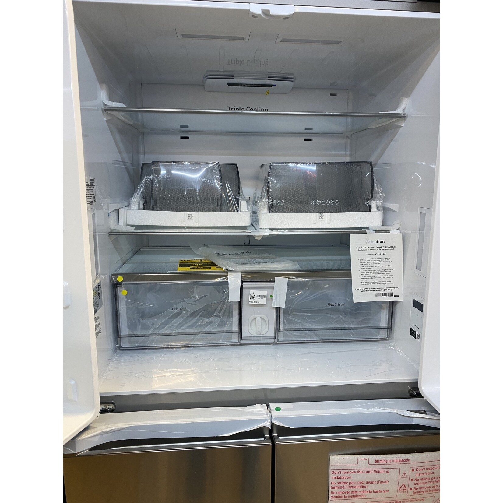SAMSUNG #*RF29A9071SR  SAMSUNG 29.2 cu. ft. 4-Door Flex French Door Smart Refrigerator in Fingerprint Resistant Stainless Steel, Standard Depth
