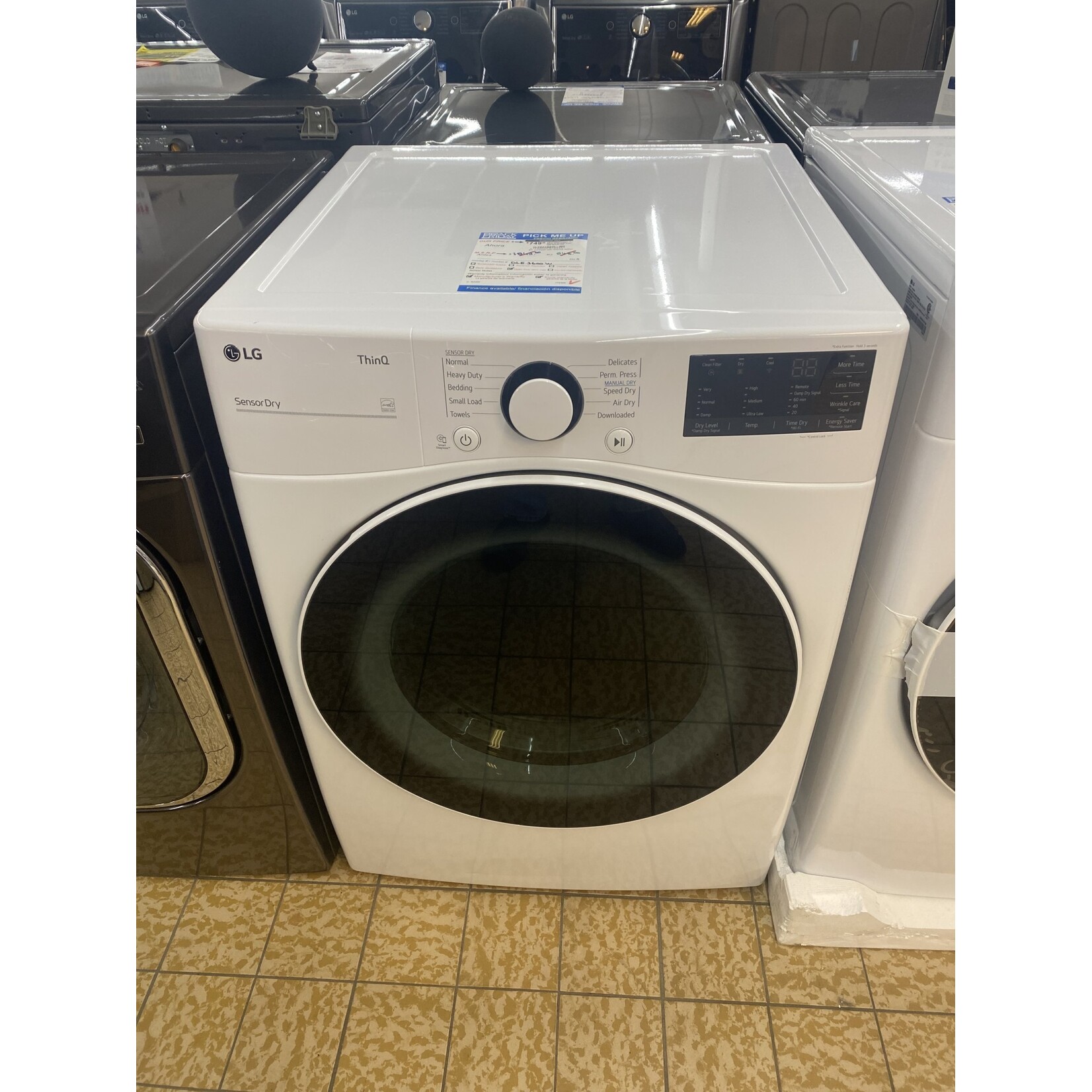 LG Electronics #DLE3600W - LG 7.4 cu. ft. White Ultra Large Capacity Electric Dryer with Sensor Dry