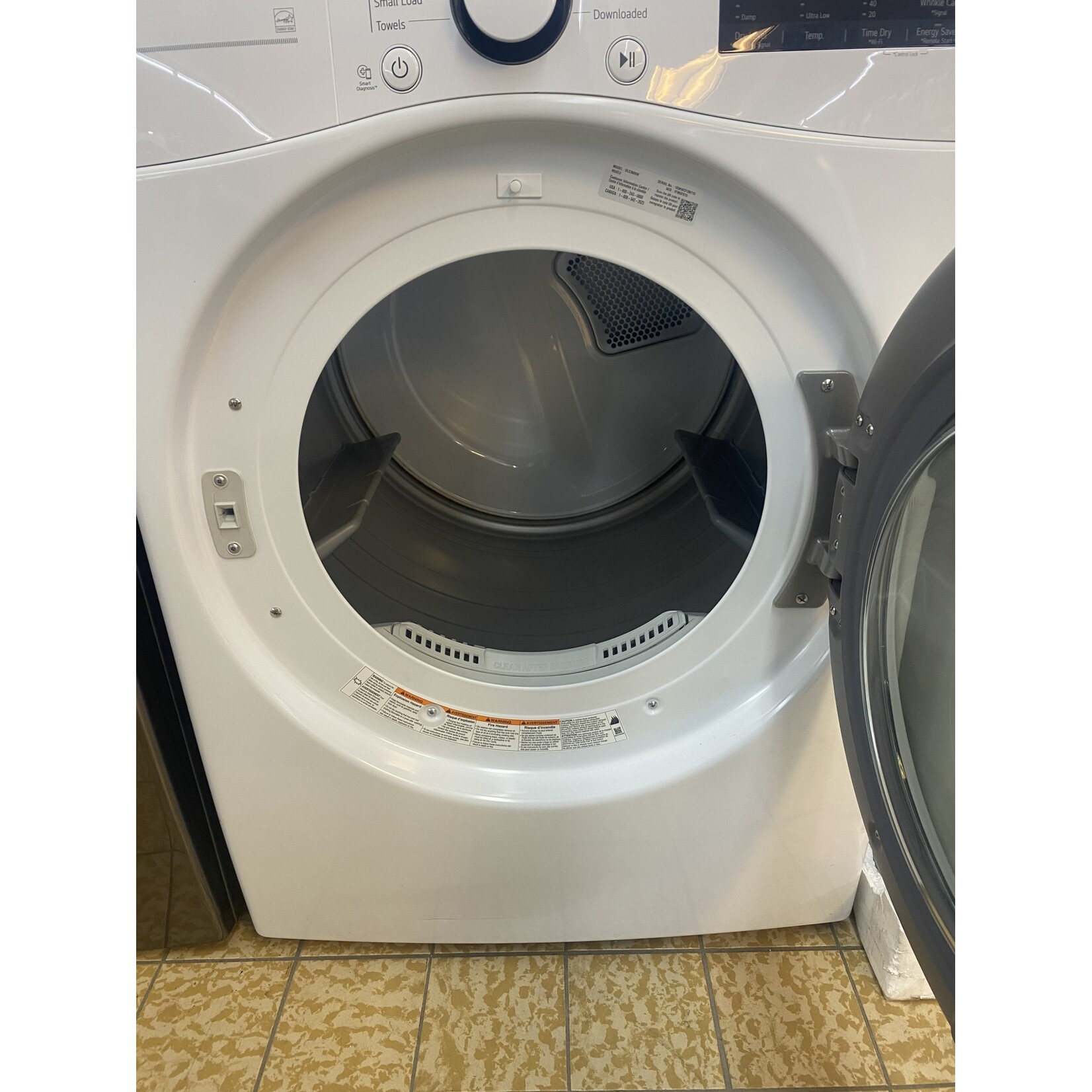 LG Electronics #DLE3600W - LG 7.4 cu. ft. White Ultra Large Capacity Electric Dryer with Sensor Dry