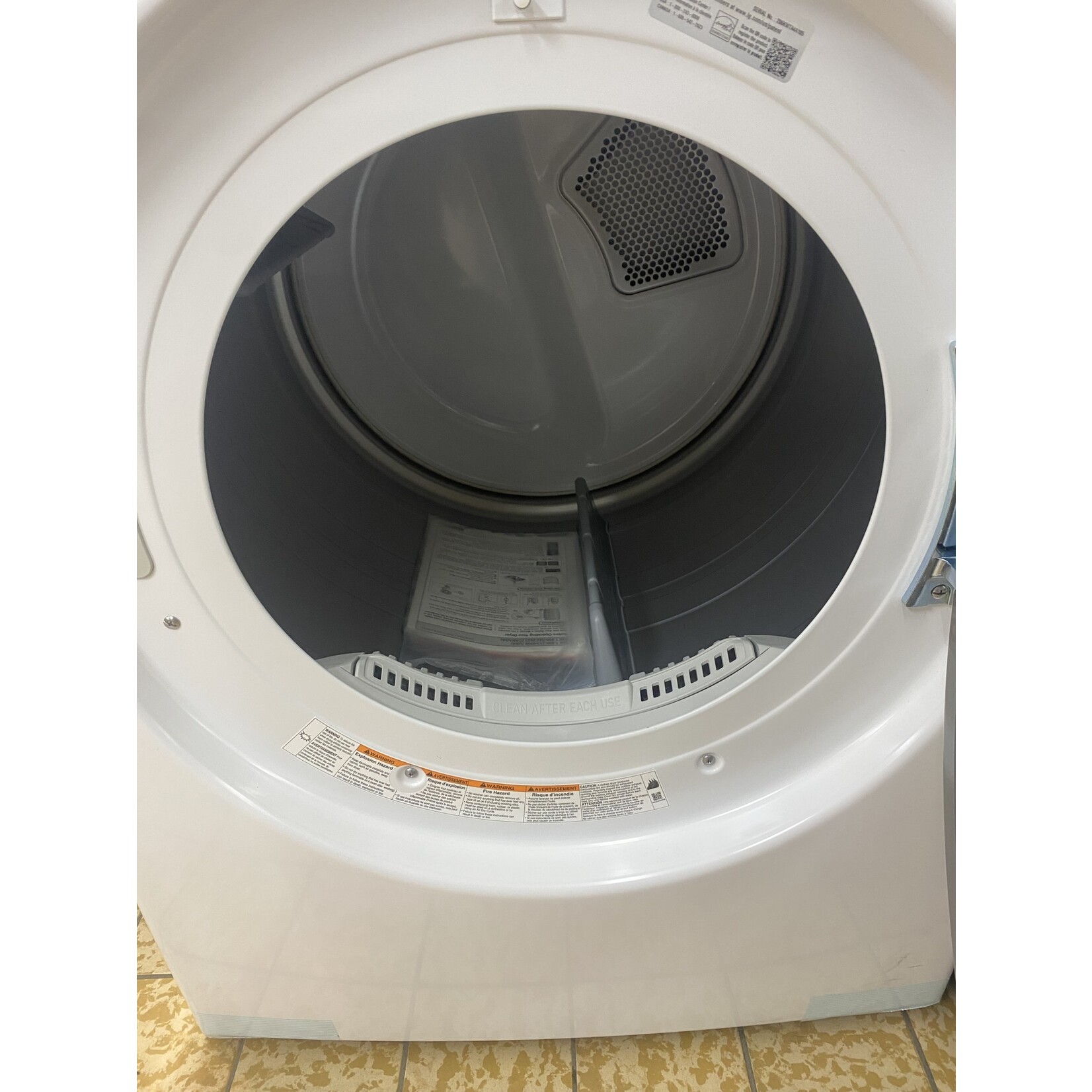 LG Electronics #DLE3400W - LG 7.4 cu. ft. Smart White Electric Vented Dryer with Sensor Dry