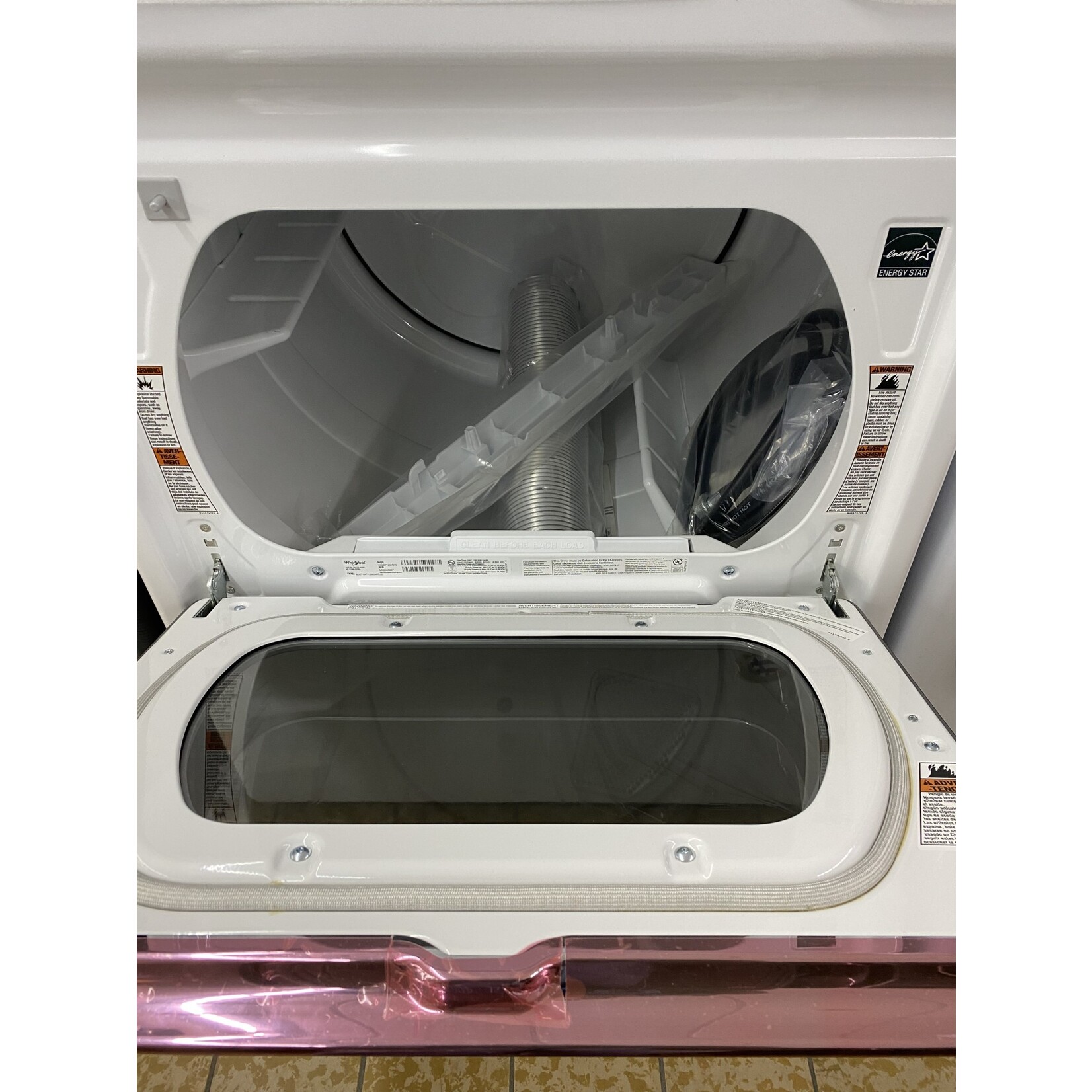 Whirlpool #WGD7120HW 7.4 cu. ft. 120-Volt Smart Gas Vented Dryer in White with a Hamper Door and Steam, ENERGY STAR