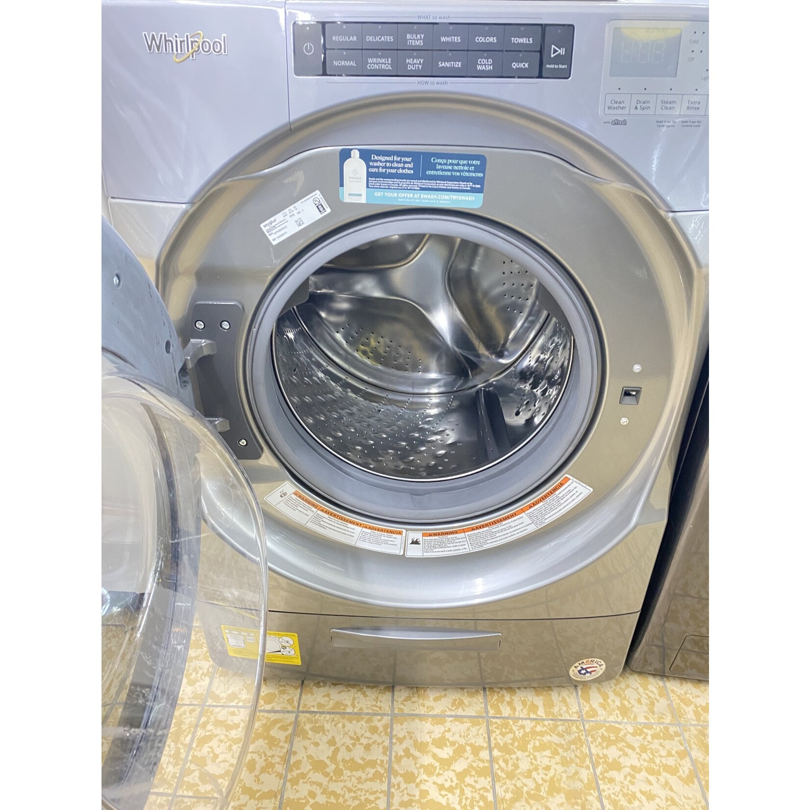 Whirlpool WFW6620HC 4.5 cu. ft. High Efficiency Chrome Shadow Stackable Front Load Washing Machine with Load & Go XL Dispenser, ENERGY STAR