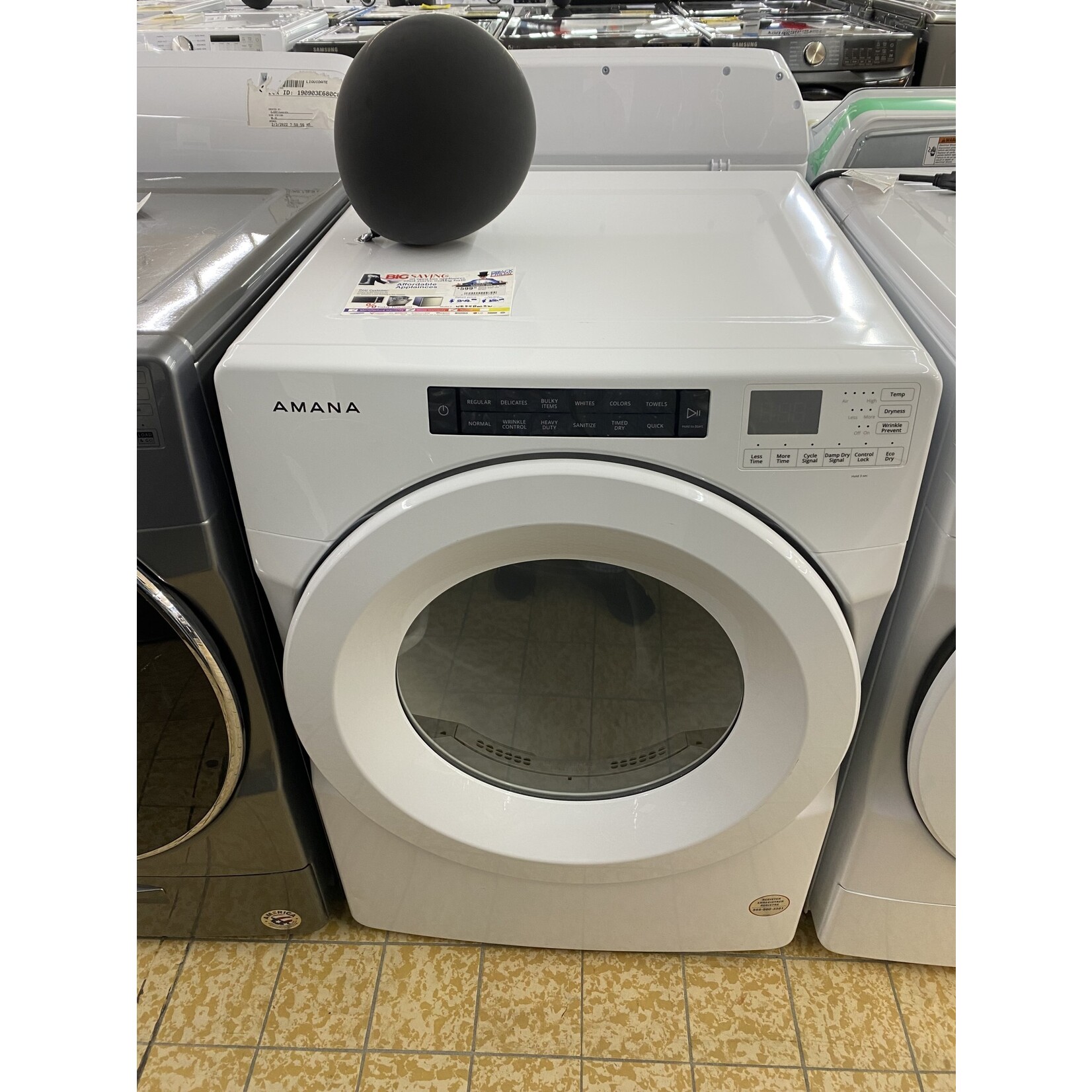 Amana NED5800HW Amana 7.4 cu. ft. White Electric Dryer with Sensor