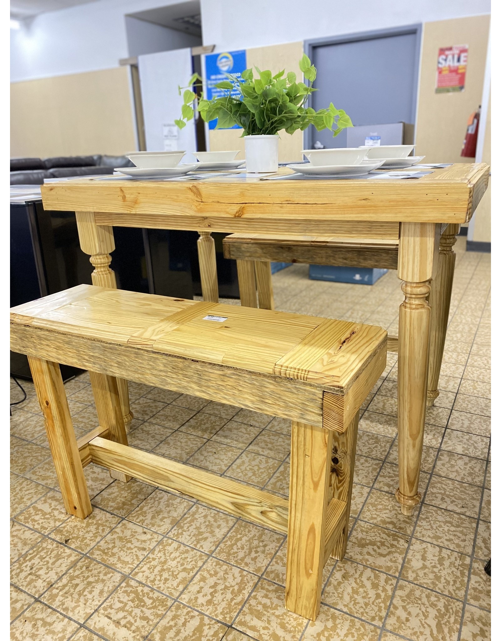 Handmade Pub Table with 2 chairs