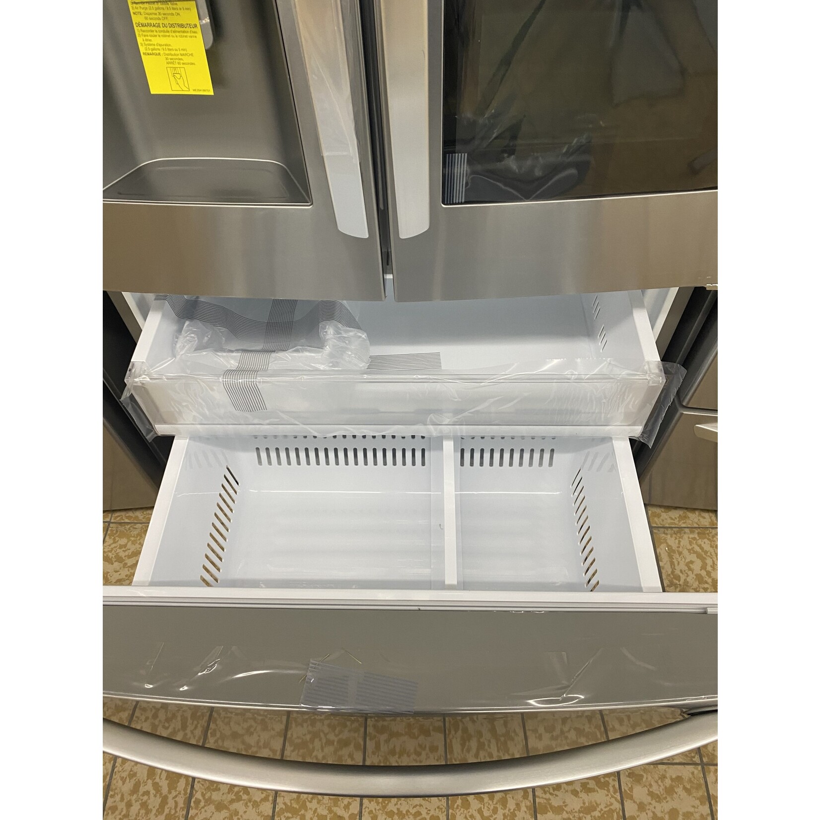 LG Electronics #LFXS28596S LG 28 cu. ft. 3 Door French Door Smart Refrigerator with InstaView Door-in-Door in PrintProof Stainless Steel