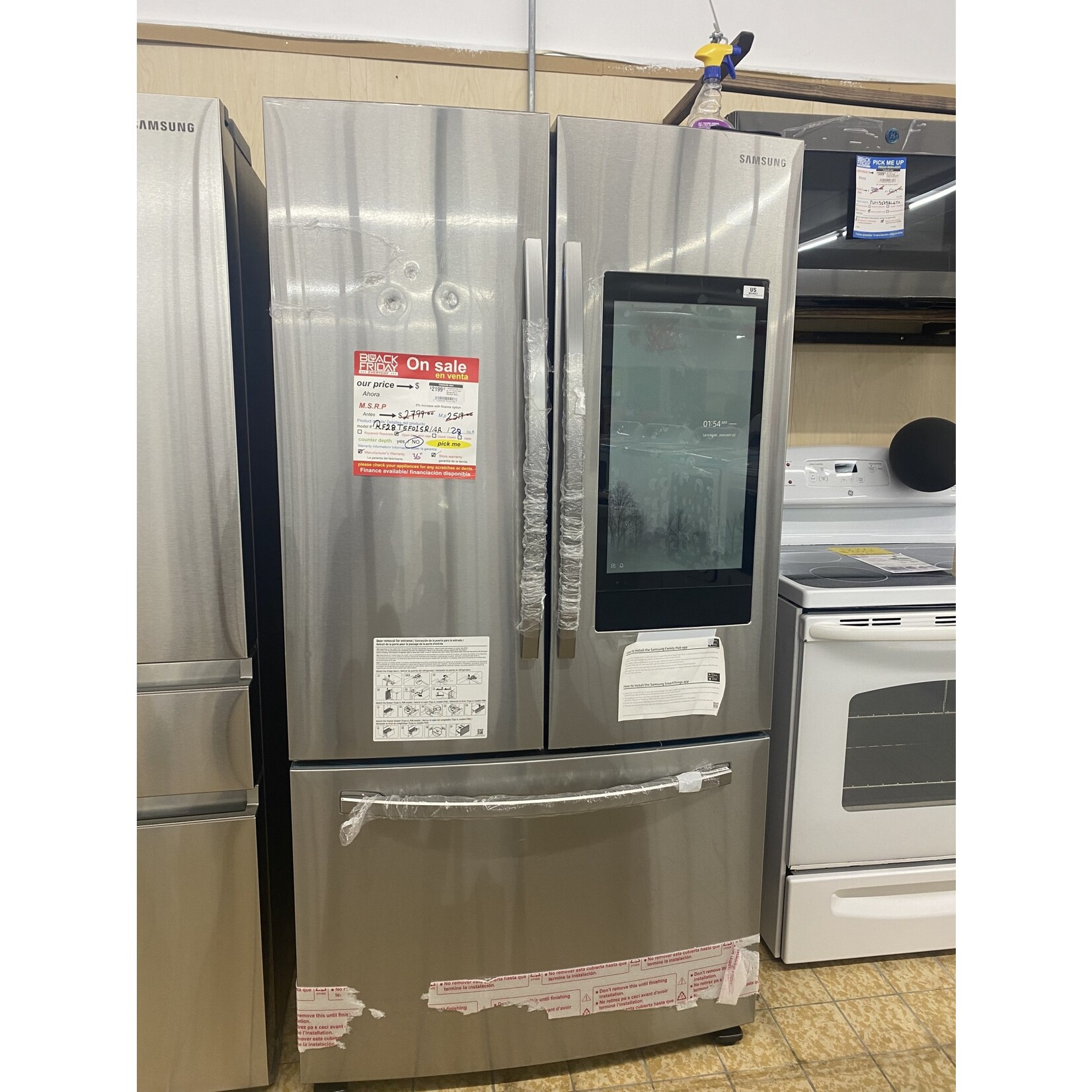 SAMSUNG RF28T5F01SR  SAMSUNG 27.7 cu. ft. French Door Refrigerator in Stainless Steel with Family Hub