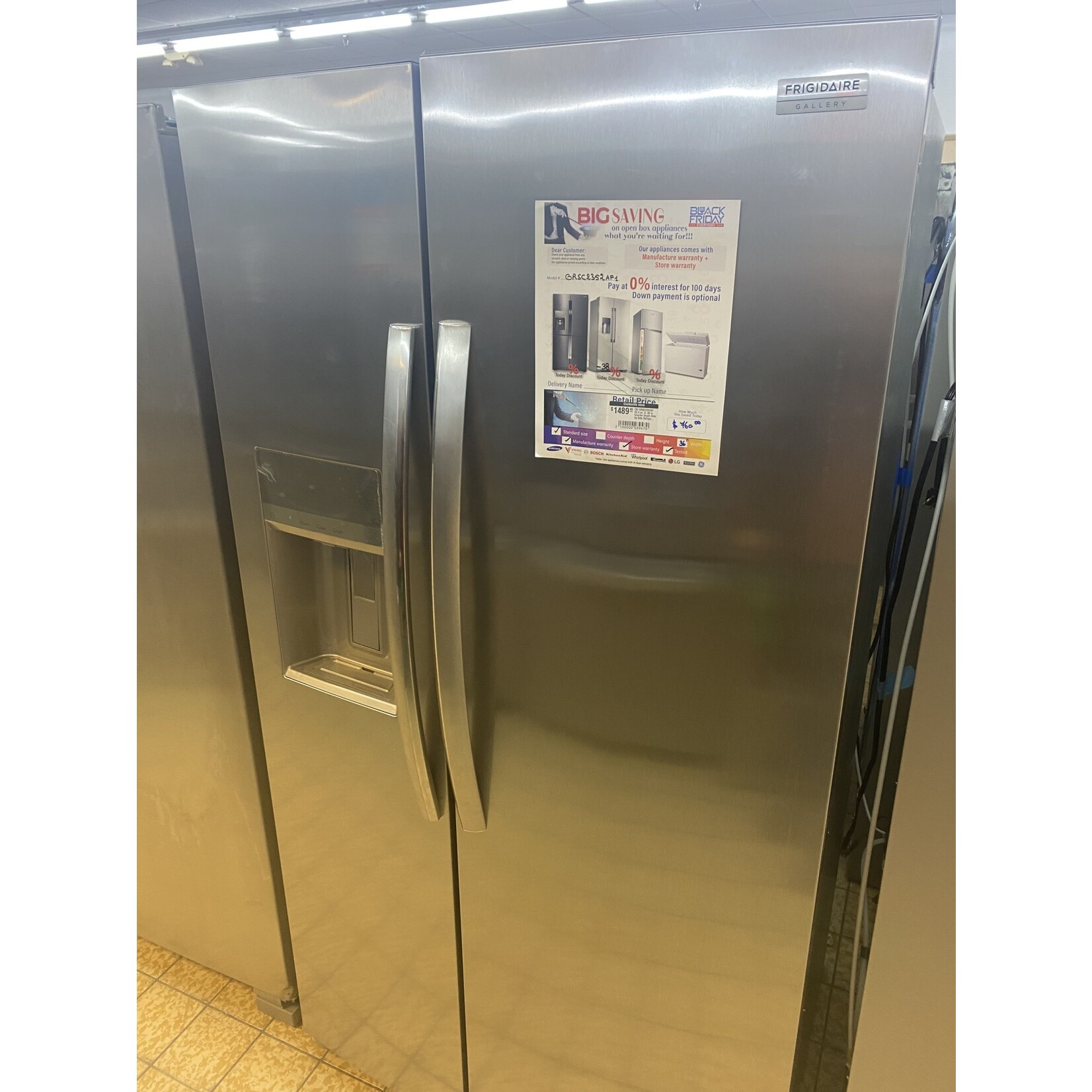 *CK/ GRSC2352AF 22.3 cu. ft. 36 in. Counter Depth Side by Side Refrigerator in Smudge-Proof Stainless Steel