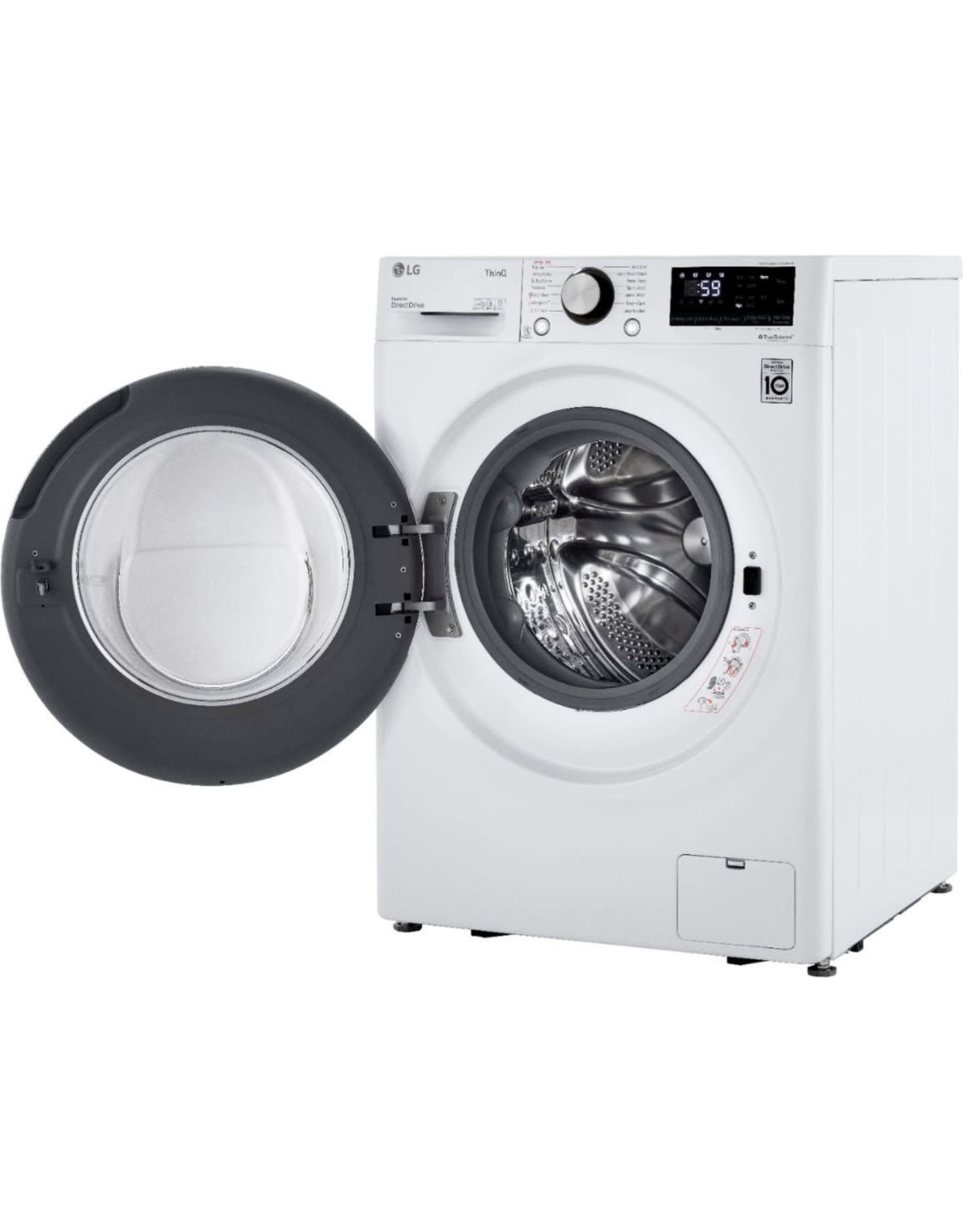 LG Electronics LG - 2.4 Cu. Ft. High-Efficiency Stackable Smart Front Load Washer with Steam and Built-In Intelligence - White