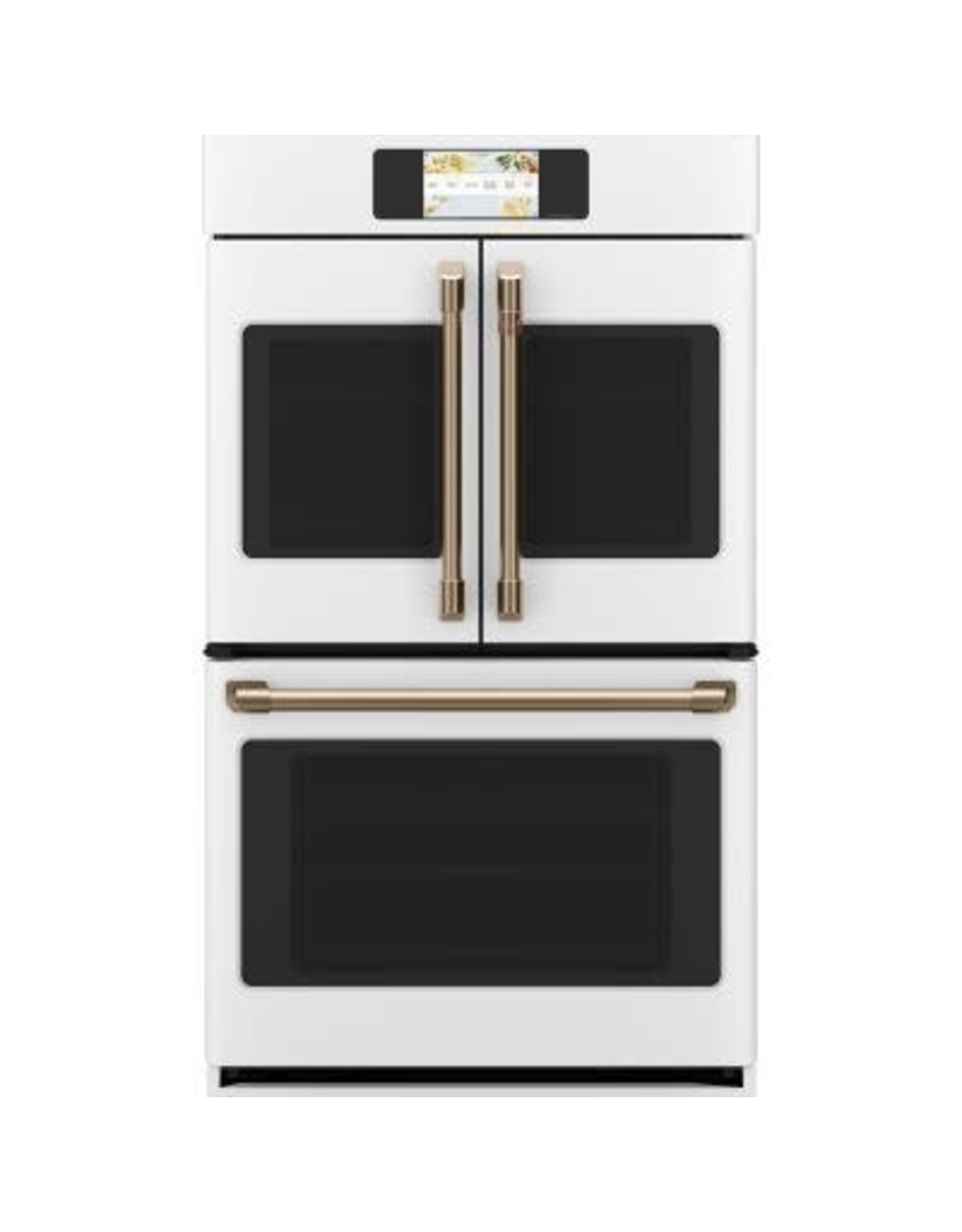 GE Cafe' CTD90FP4NW2 30 in. Smart Double Electric French-Door Wall Oven with Convection Self Cleaning in Matte White, Fingerprint Resistant