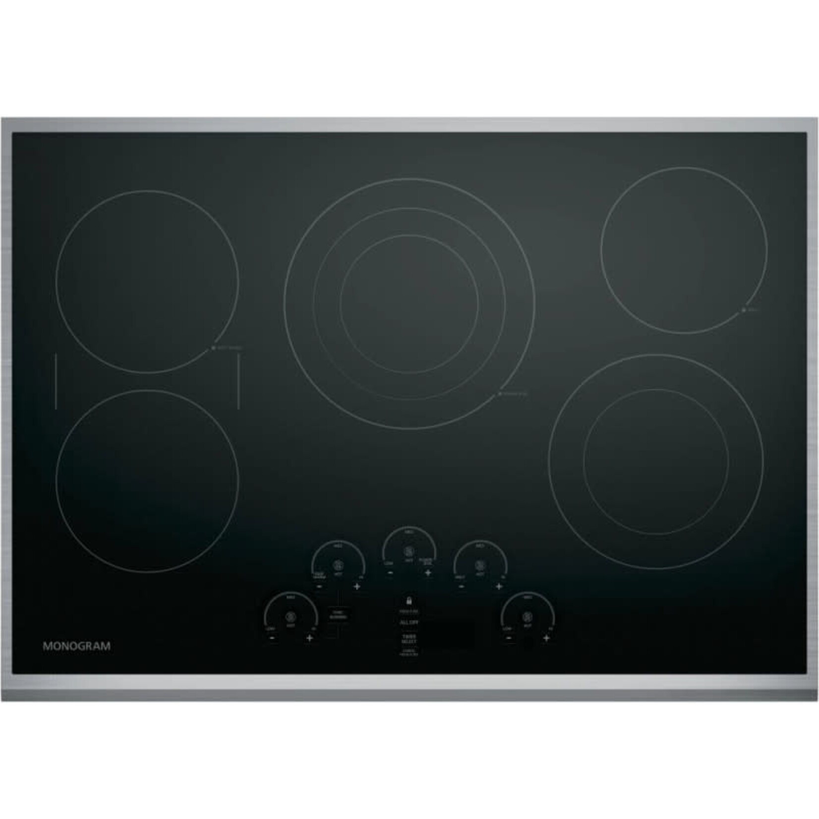 Monogram *ZEU30RSJ3SS  Monogram - 29.9" Electric Cooktop - Black/Stainless Steel