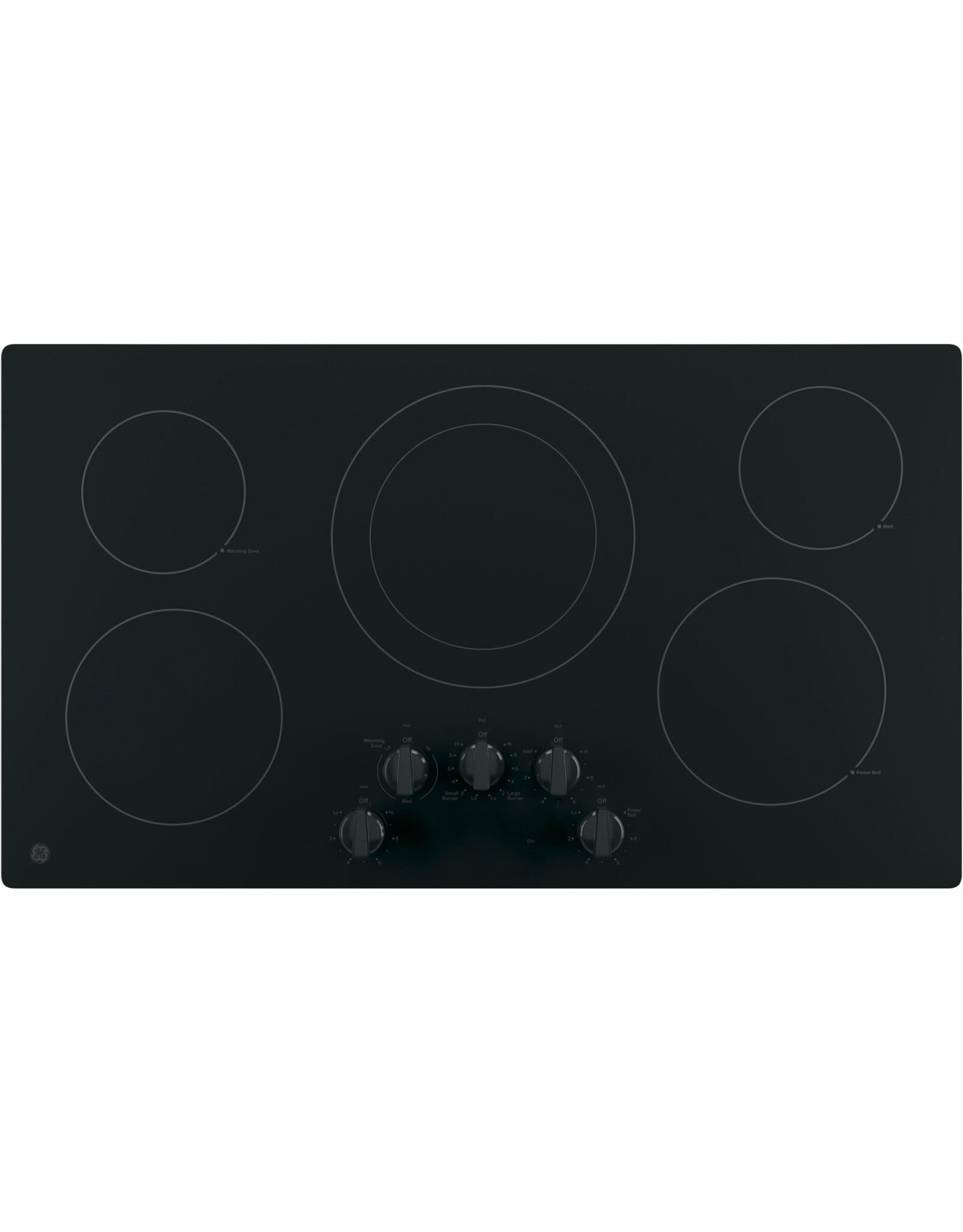 GE ME17R7021ES  36 in. Radiant Electric Cooktop Built-in Knob Control in Black with 5 Elements