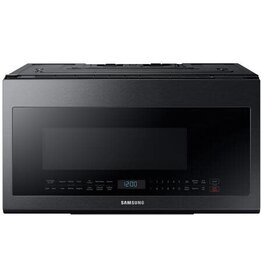 SAMSUNG ME21M706BAG   29.9 in. 2.1 cu. ft. Over-the-Range Microwave in Black Stainless Steel with Charcoal Filter, Microwave Rack