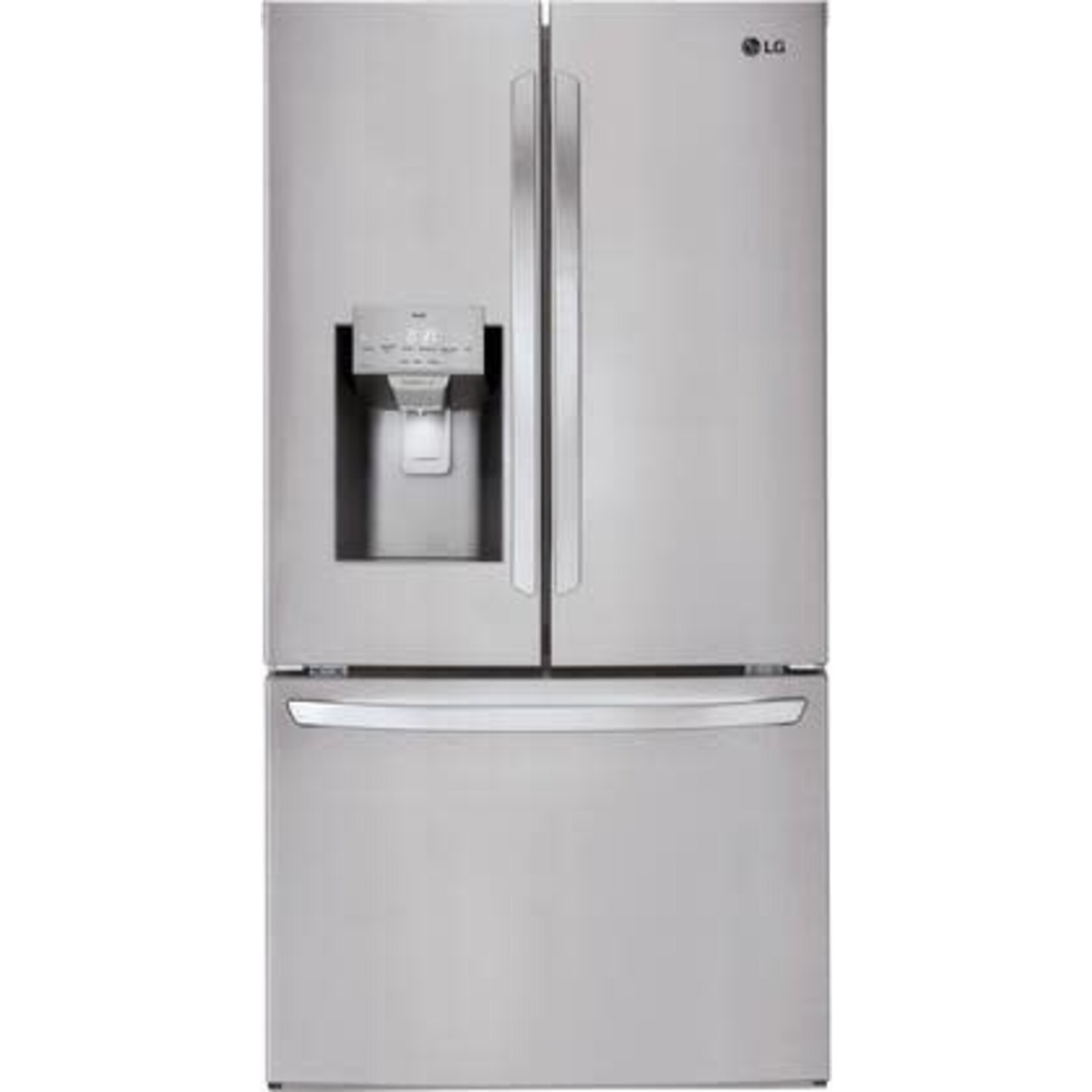 LG #LRFS28XBS - LG 28 cu. ft. 3 Door French Door Refrigerator with Ice and Water with Single Ice in Stainless Standard Depth
