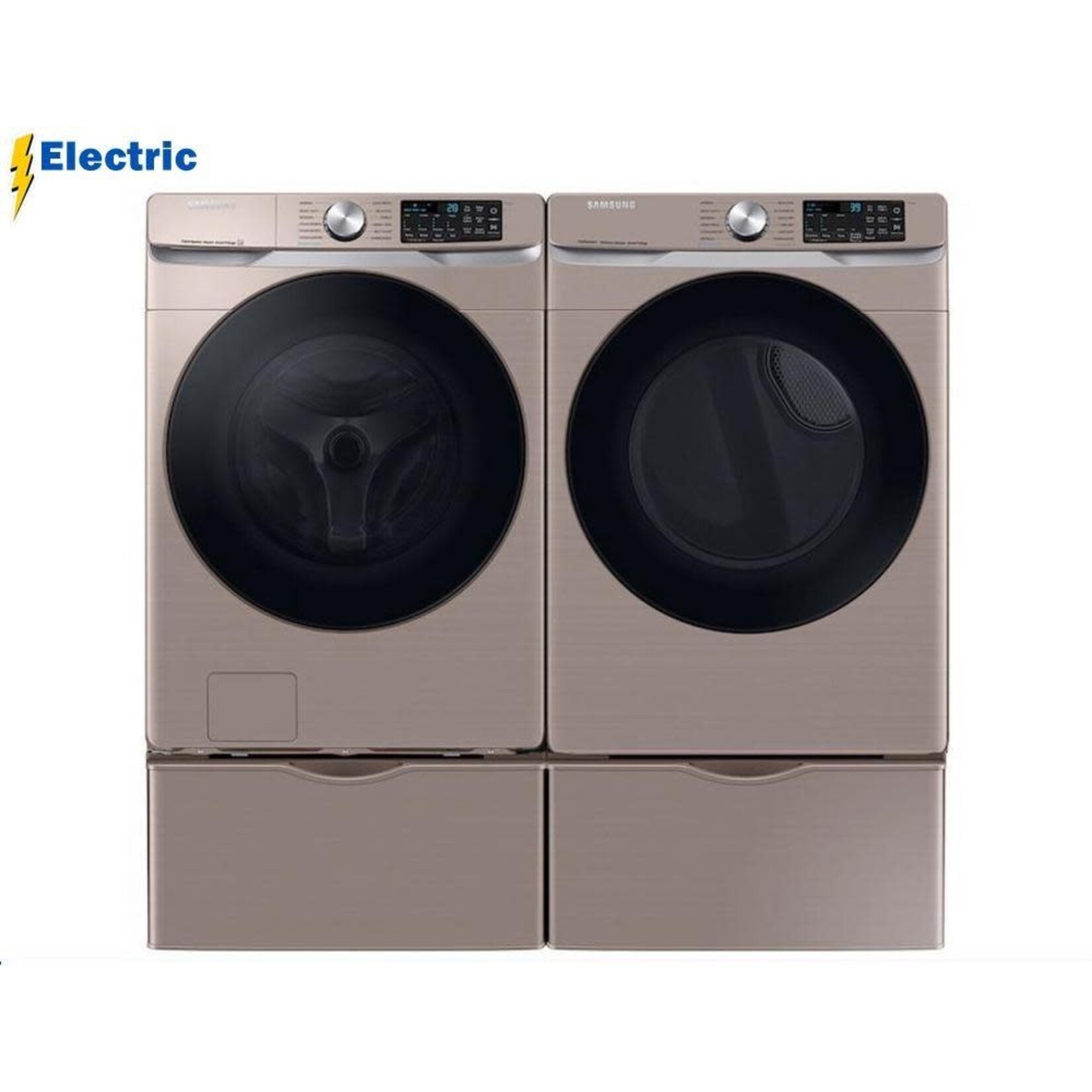 SAMSUNG Copy of DVE45B6300C 27 Inch Electric Smart Dryer with 7.5 Cu.Ft. Capacity, Steam Sanitize+, Sensor Dry, Wi-Fi Connectivity, 21 Dry Cycles, 10 Dry Options, 5 Temperature Settings, Interior Drum Light, Reversible Door, Lint Filter Indicator, 4 Way Venting,