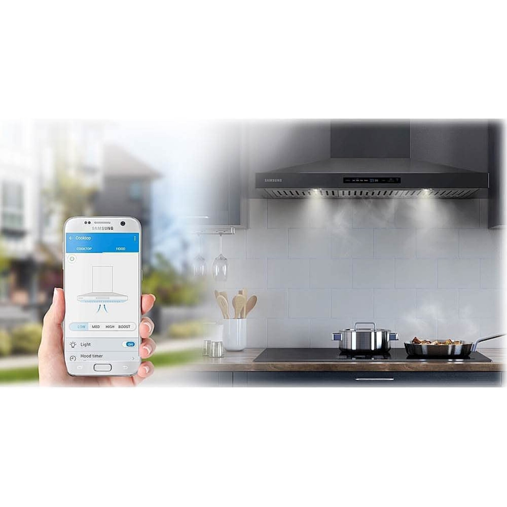 SAMSUNG #*NK30K7000WS Samsung - 30" Convertible Range Hood with WiFi - Stainless Steel