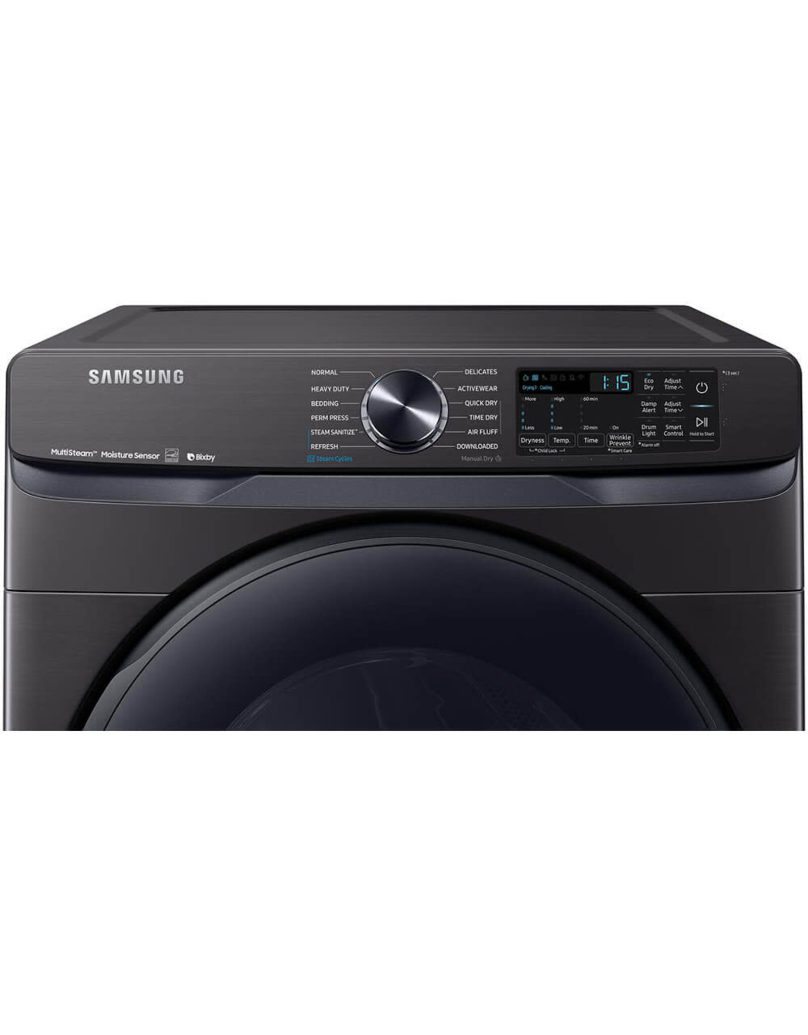 SAMSUNG Samsung 7.5 cu. ft. 240-Volt Black Stainless Steel Front Load Electric Dryer with Steam Sanitize+, ENERGY STAR