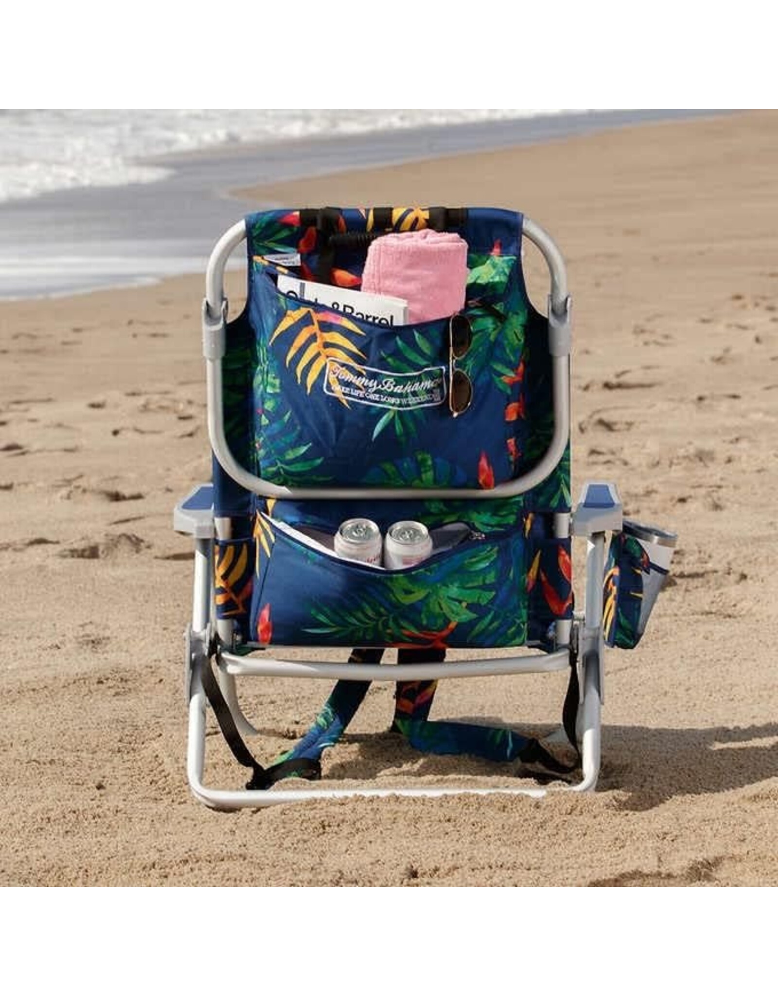 Tommy Bahama Backpack Beach Chair 2 Pack (Tropical Foliage), Dark Blue (2622206)