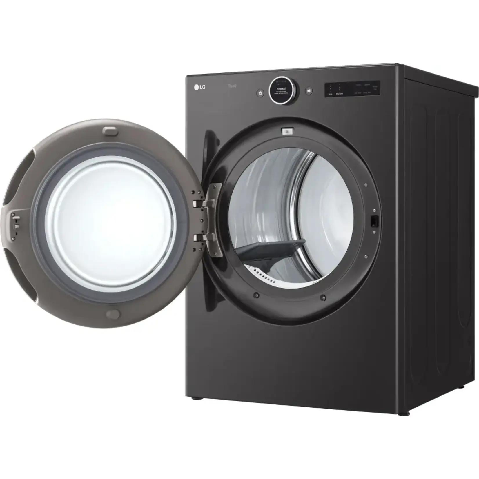 LG Electronics DLGX6701B 7.4 cu. ft. Vented Stackable SMART Gas Dryer in Black Steel with TurboSteam and AI Sensor Dry Technology