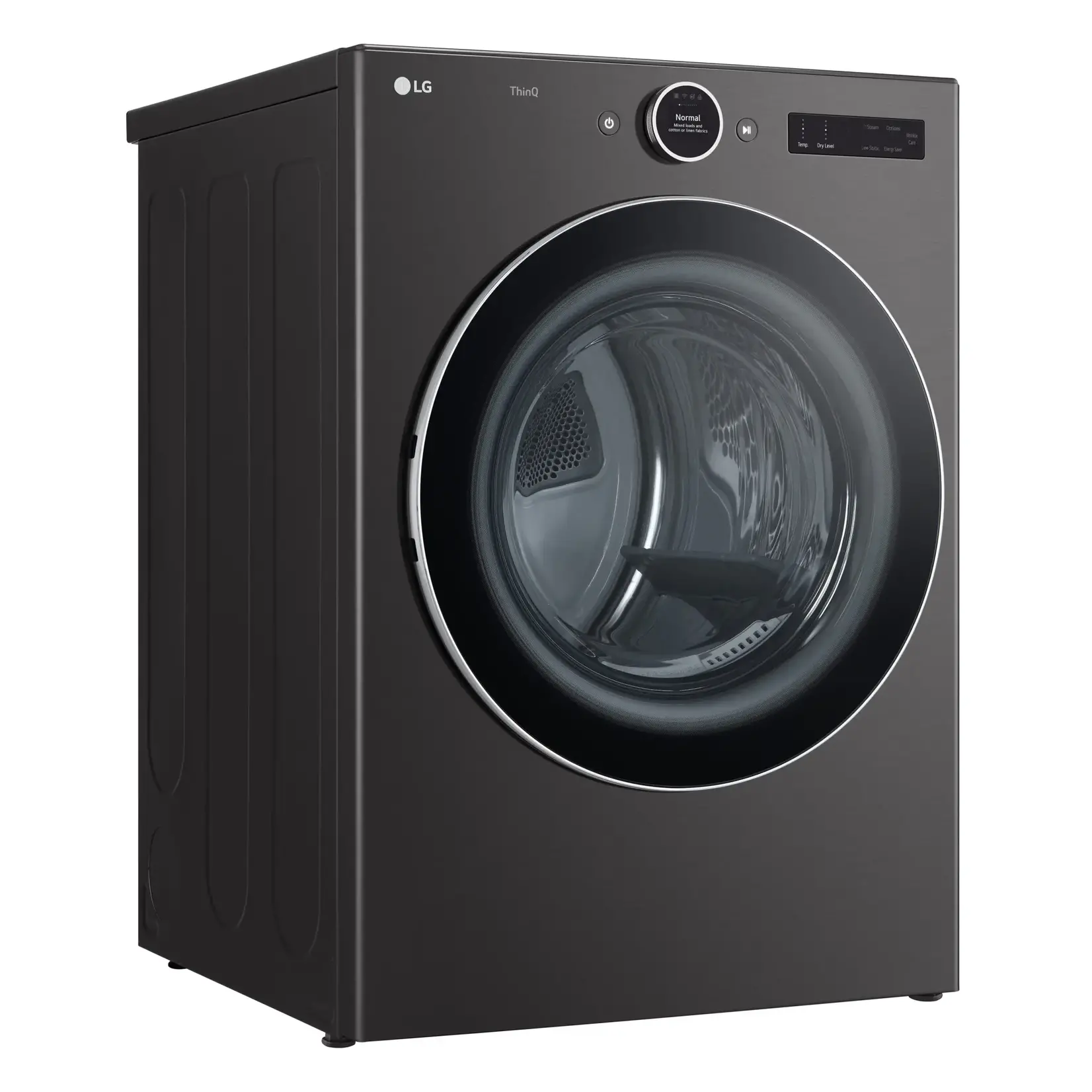 LG Electronics DLGX6701B 7.4 cu. ft. Vented Stackable SMART Gas Dryer in Black Steel with TurboSteam and AI Sensor Dry Technology