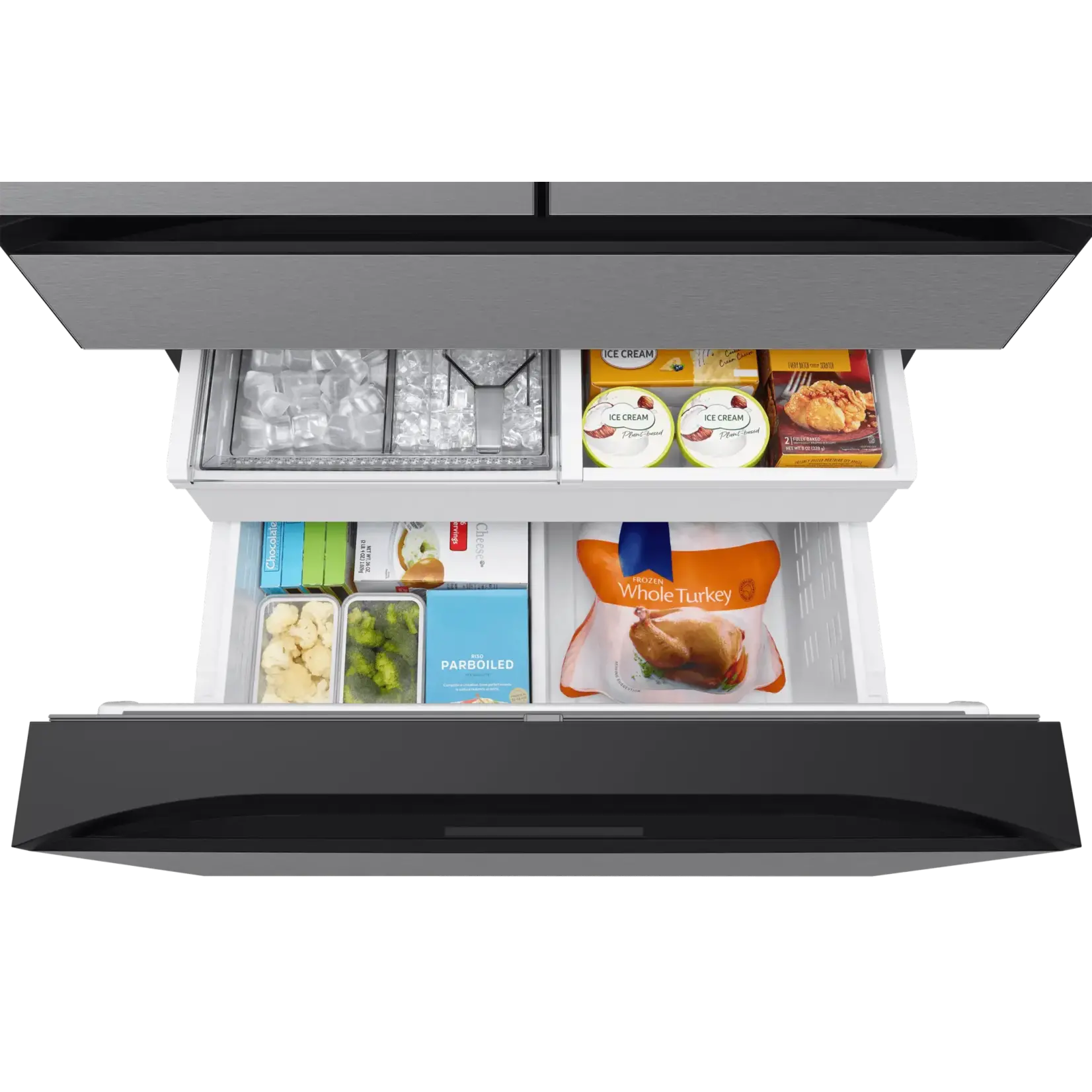 SAMSUNG #*RF29BB8600QLAA - Samsung Bespoke 4-Door French Door Refrigerator (29 cu. ft.) with Beverage Center™ in Stainless Steel