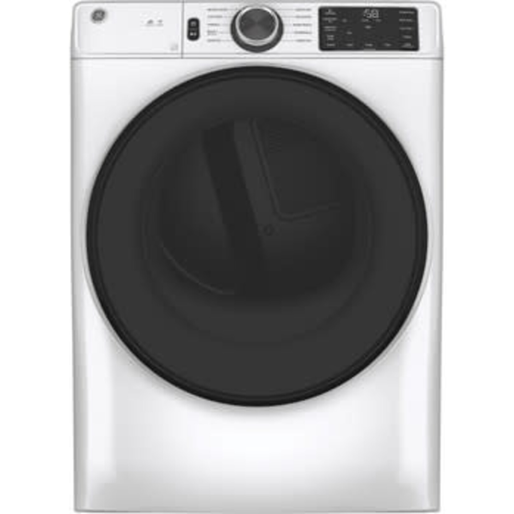 GE #GFD55ESSNWW GE® 7.8 cu. ft. Capacity Smart Front Load Electric Dryer with Sanitize Cycle GFD55ESSNWW
