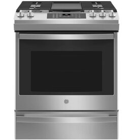 GE JGS760SPSS "30 in. 5.6 cu. ft. Slide-In Gas Range with Self-Cleaning Convection Oven and Air Fry in Stainless Steel