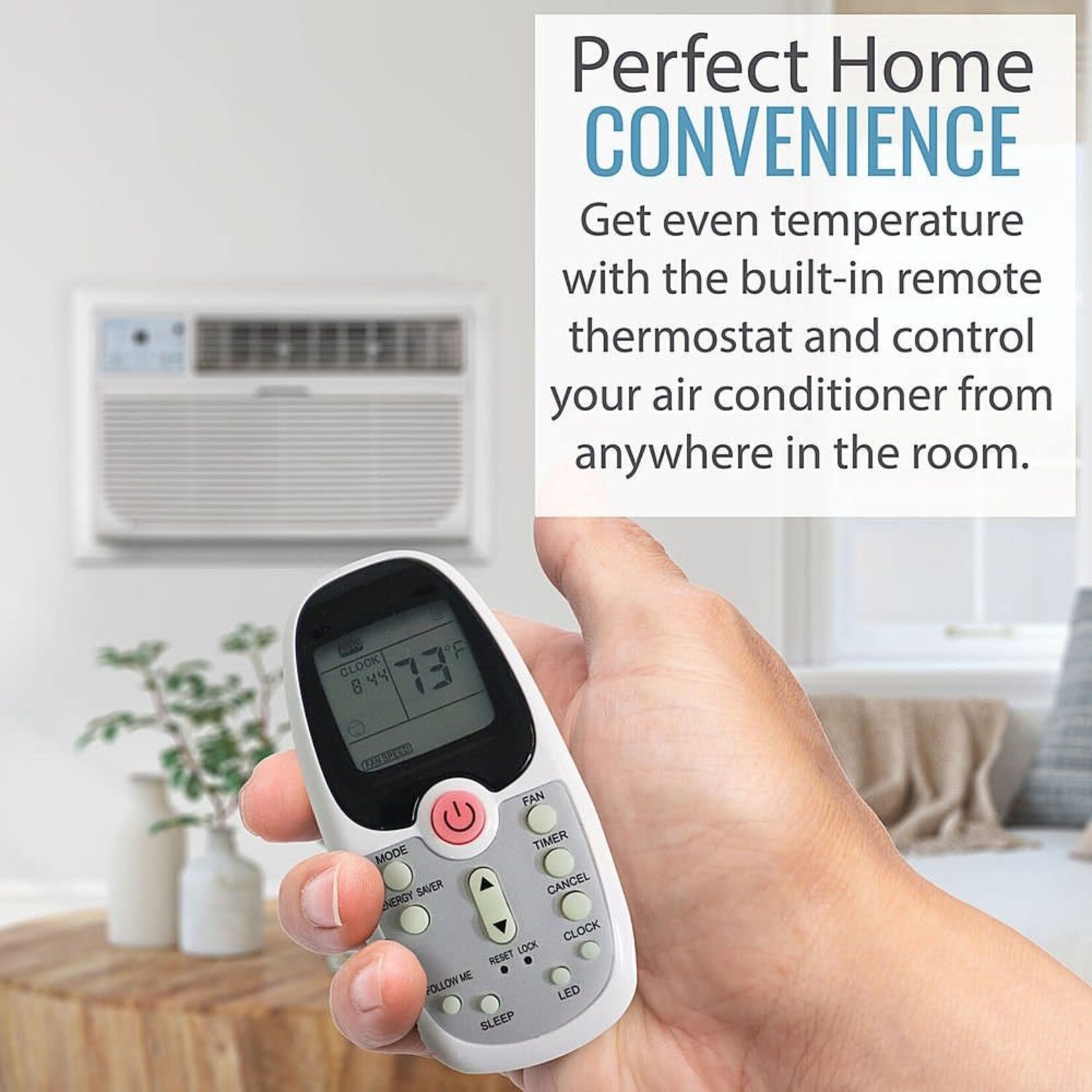 #KSTAT08-1C Keystone 8,000 BTU 115V Through-The-Wall AC Remote Dehumidifier Sleep Mode 24H Timer for Rooms up to 350 sq. ft.