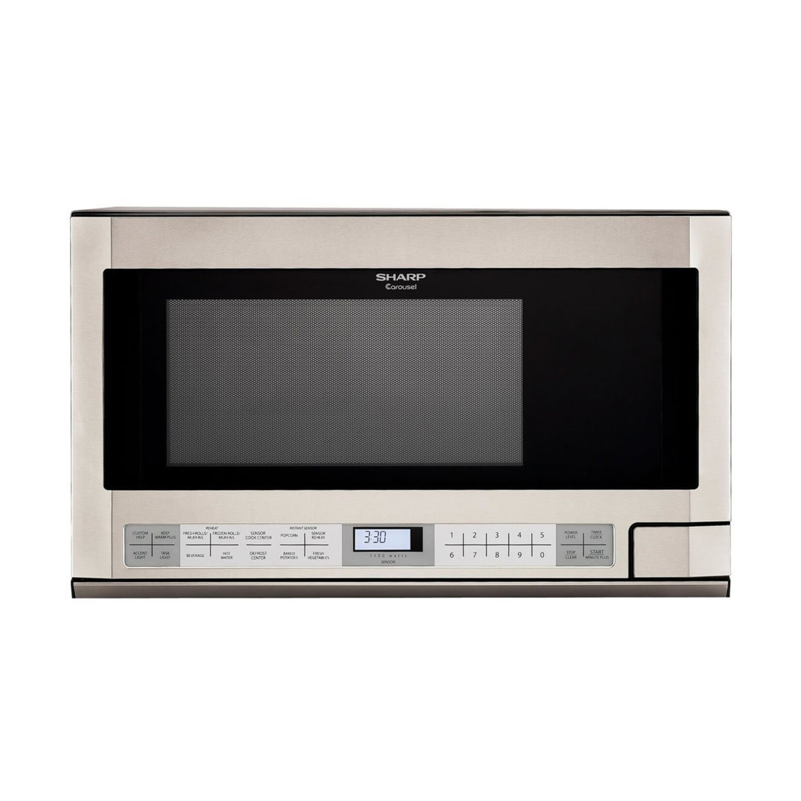 #R1214T Stainless Steel Alternate View Sharp 24 Inch Wide 1.5 Cu. Ft. Over the Counter Microwave with Sensor Cooking
