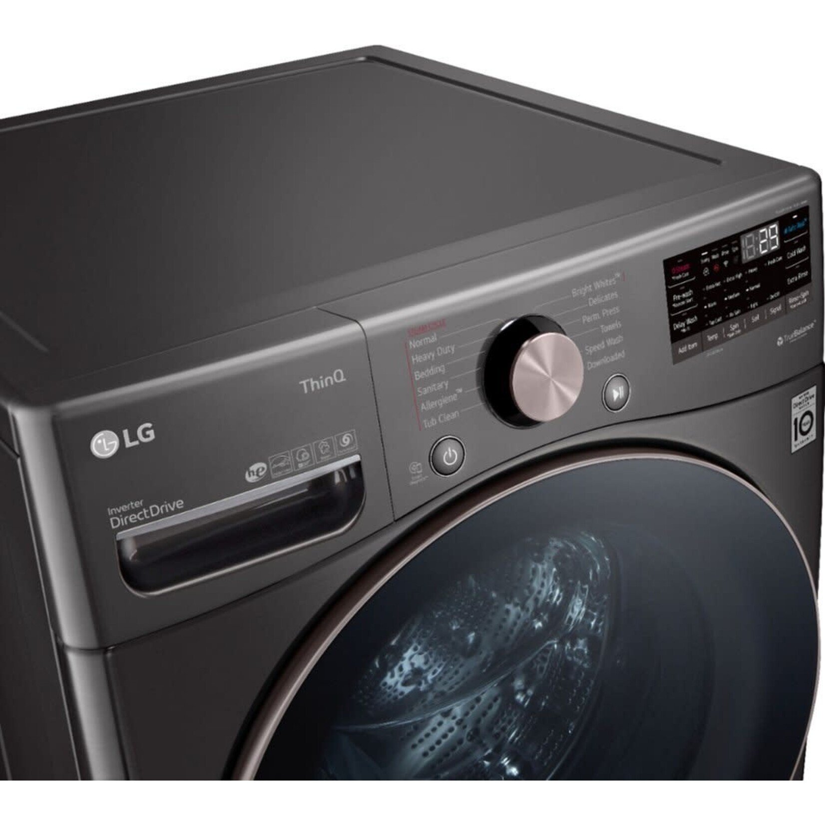 LG #WM4000HBA - LG 27 in. 4.5 cu. ft. Black Steel Ultra Capacity Front Load Washing Machine with TurboWash360 (CPS Warranty)