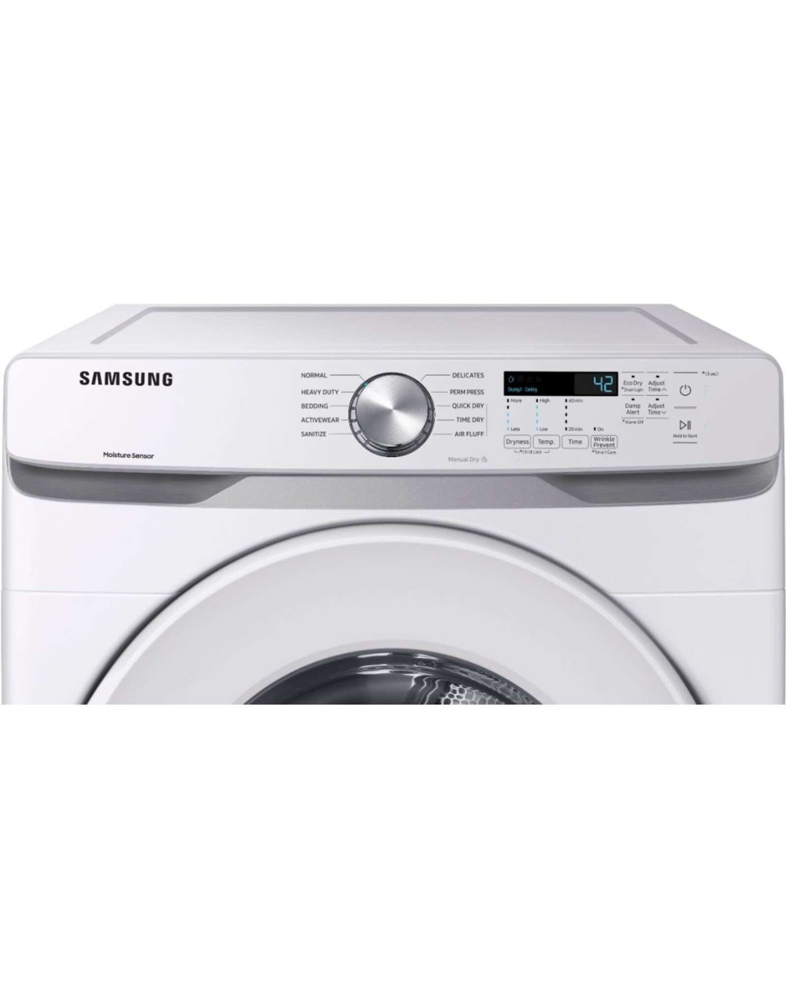 DVE45T6000W Samsung 7.5 cu. ft. 240Volt White Electric Dryer with