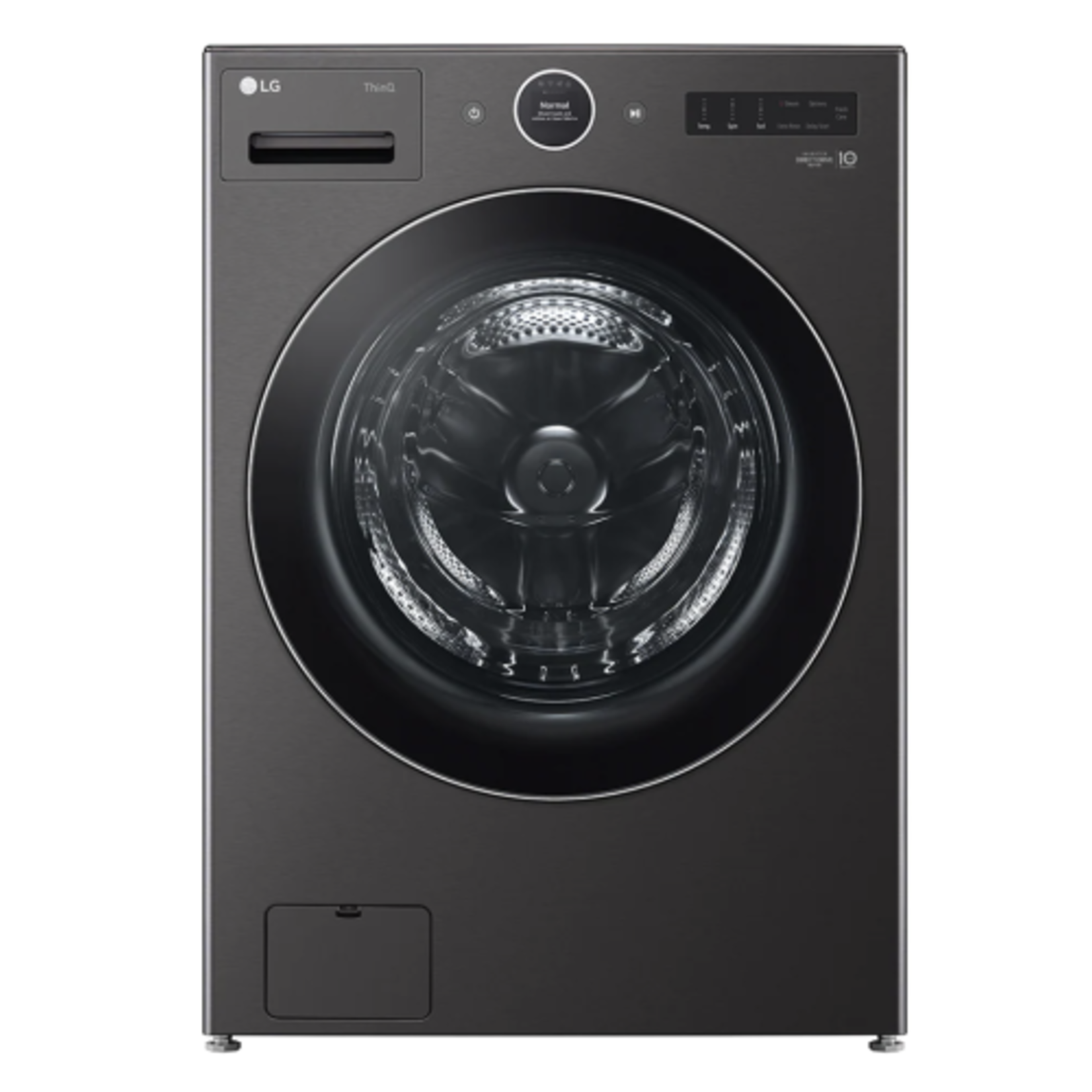 LG #*WM6700HBA - LG 5.0 Cu. Ft. Mega Capacity Smart Front Load Washer Stackable in Black Steel