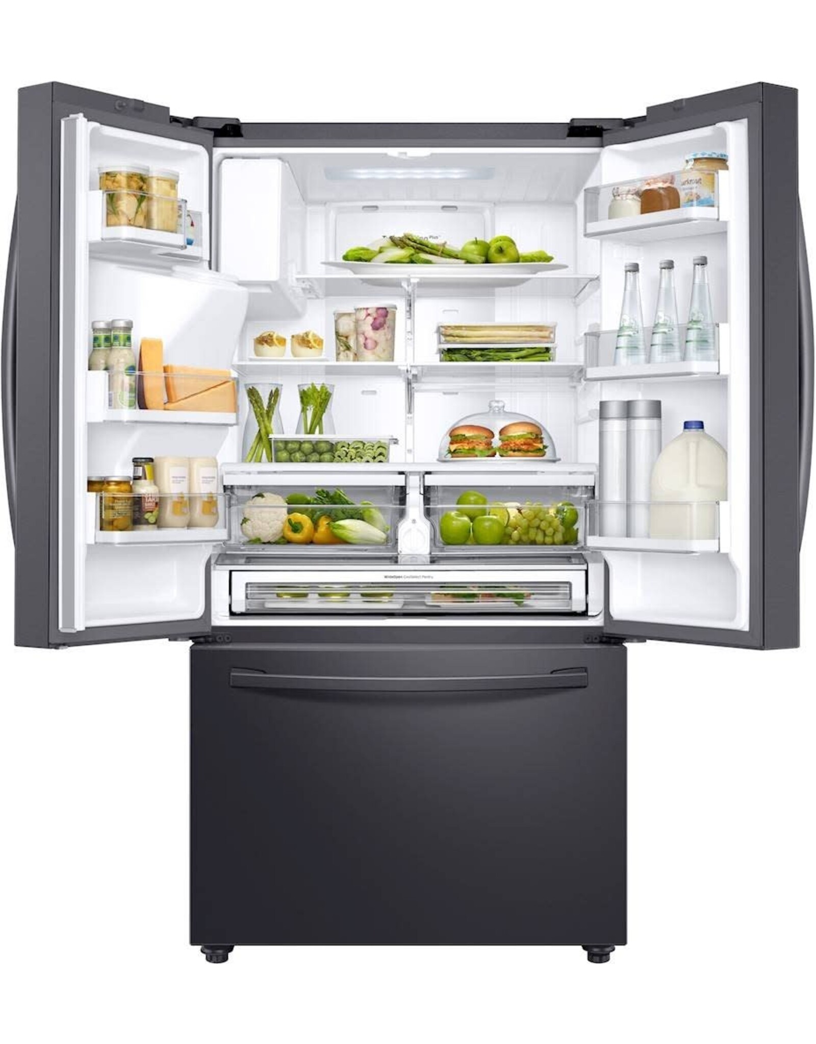 SAMSUNG RF23R6201SG 23 cu. ft. 3-Door French Door Refrigerator in Black Stainless Steel with CoolSelect Pantry, Counter Depth